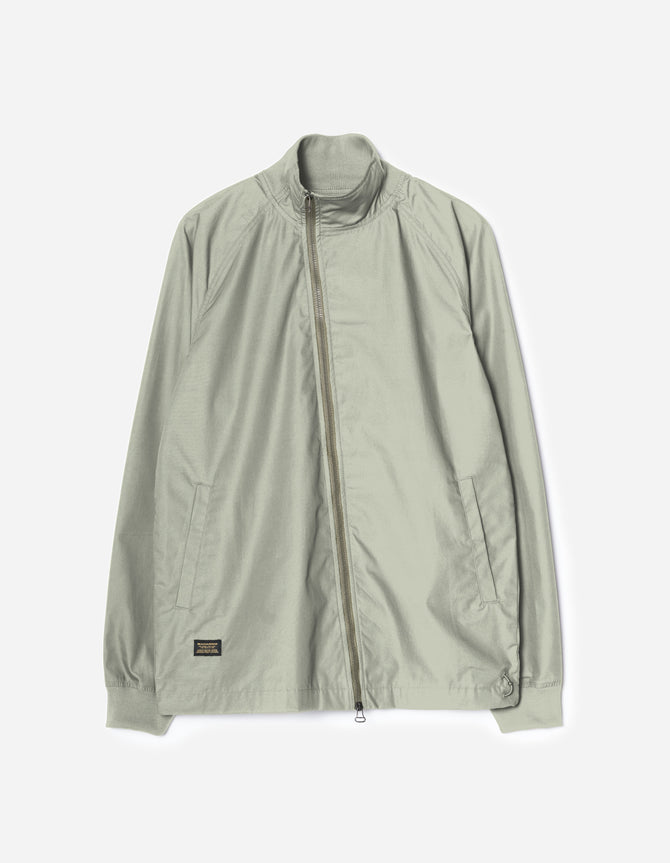 7211 Asym Woven Track Top Sage