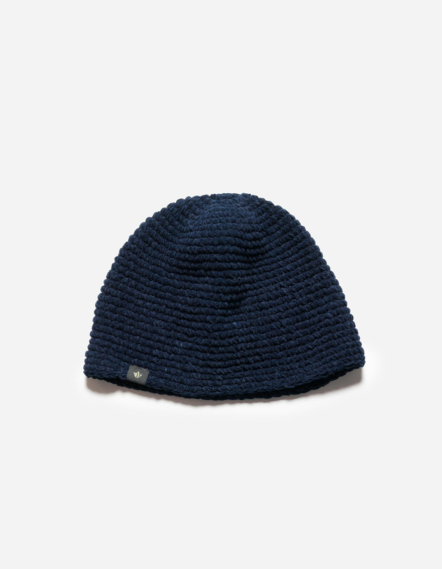7292 Maharishi Crochet Beanie Natural Indigo