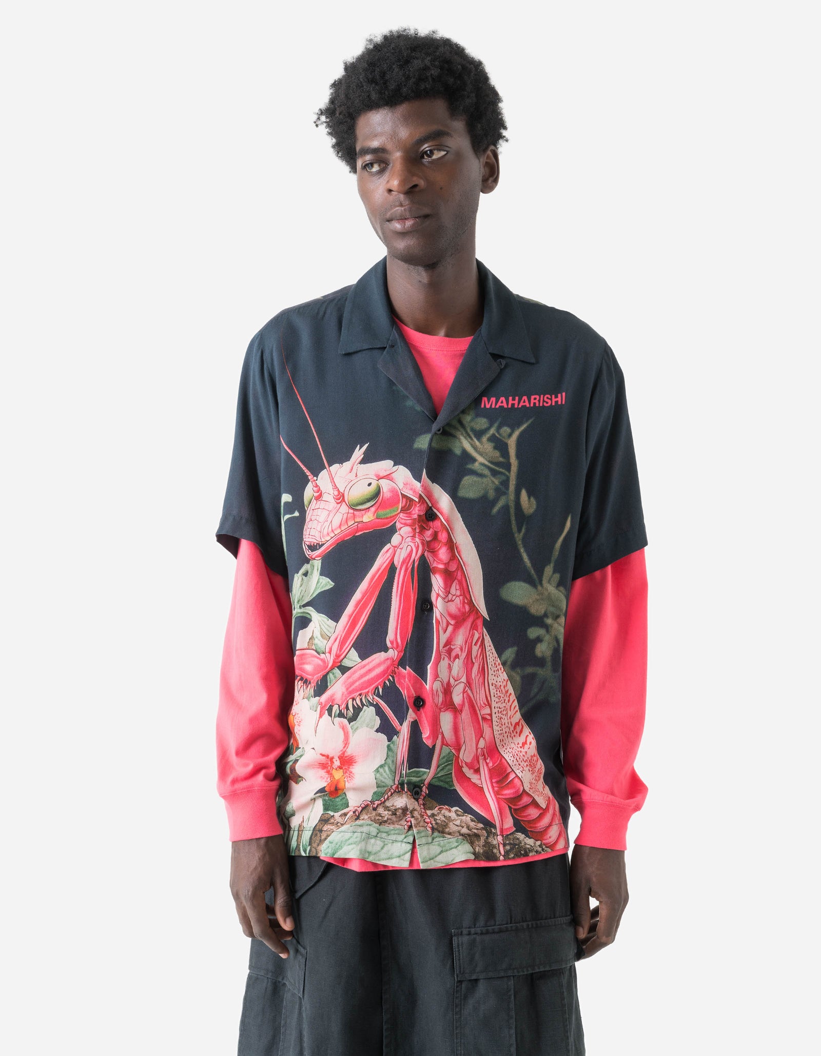 7594 Orchid Mantis Camp Collar Shirt Navy