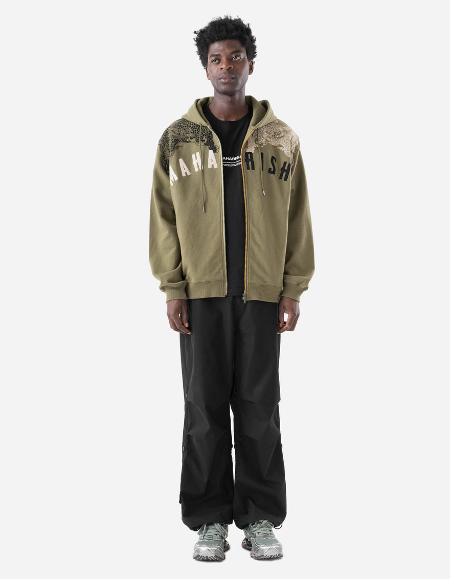 7234 Kirin Zip Through Hooded Sweat Olive OG-107F