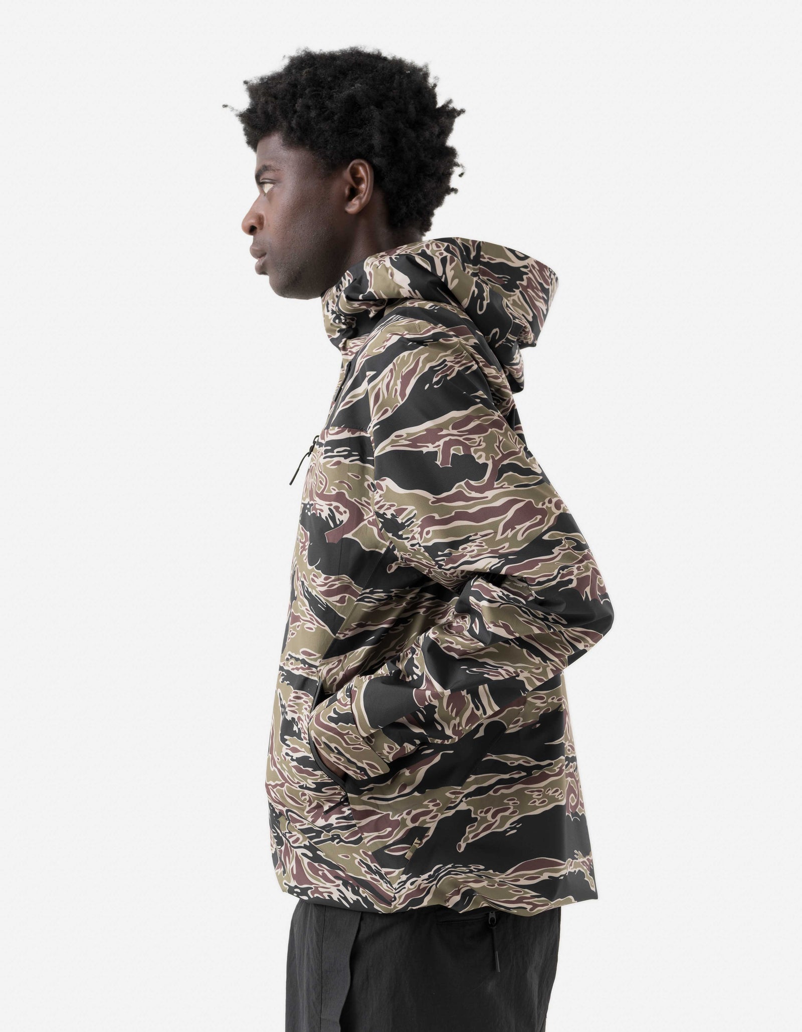 7274 Bonsai Tigerstripe Asym Parka Woodland