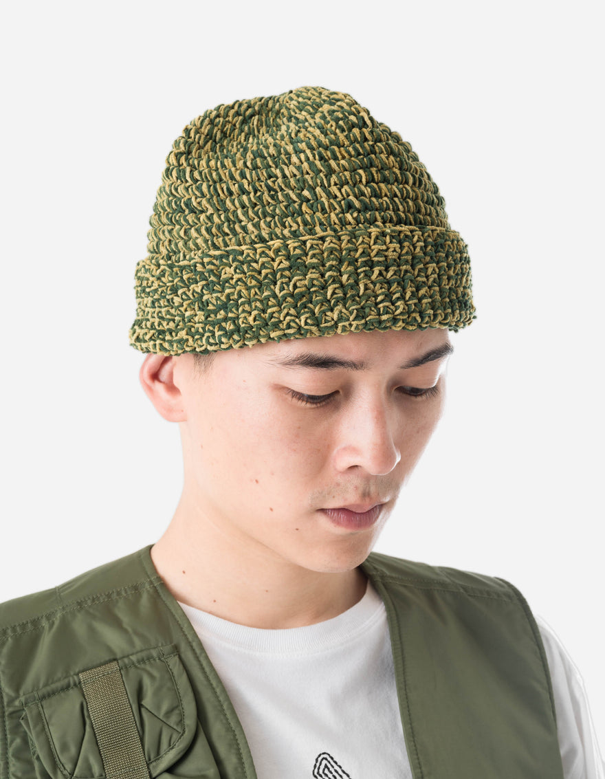 7292 Maharishi Crochet Beanie Green/Olive