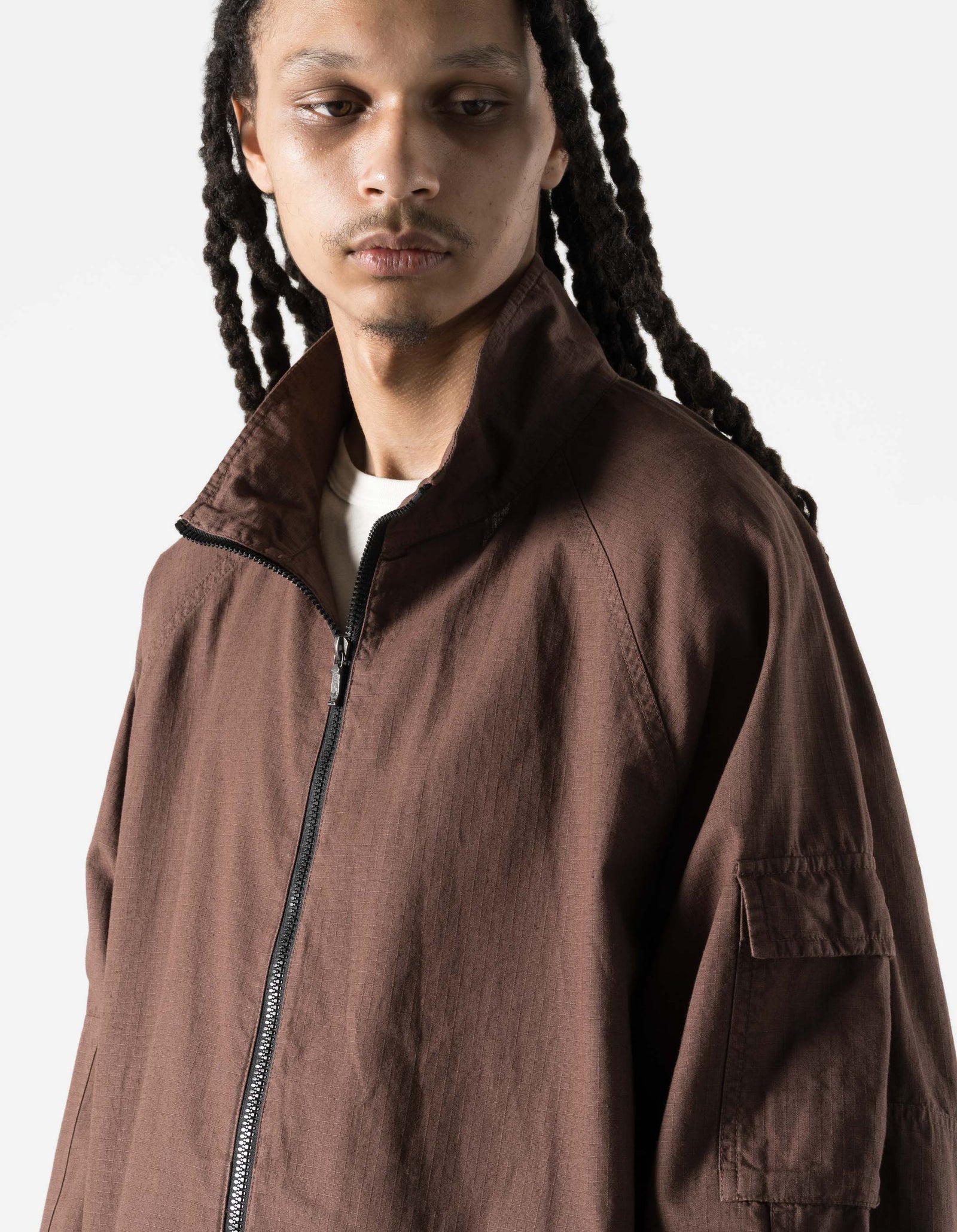 7740 Hemp Ripstop Track Jacket Earth Brown