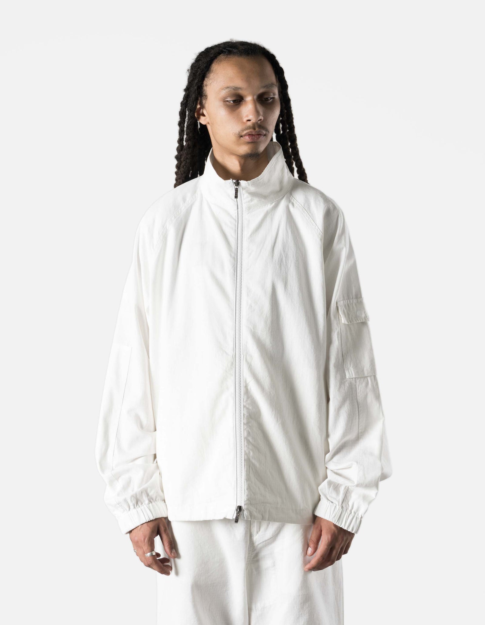 7566 Hemp Ripstop Track Jacket White