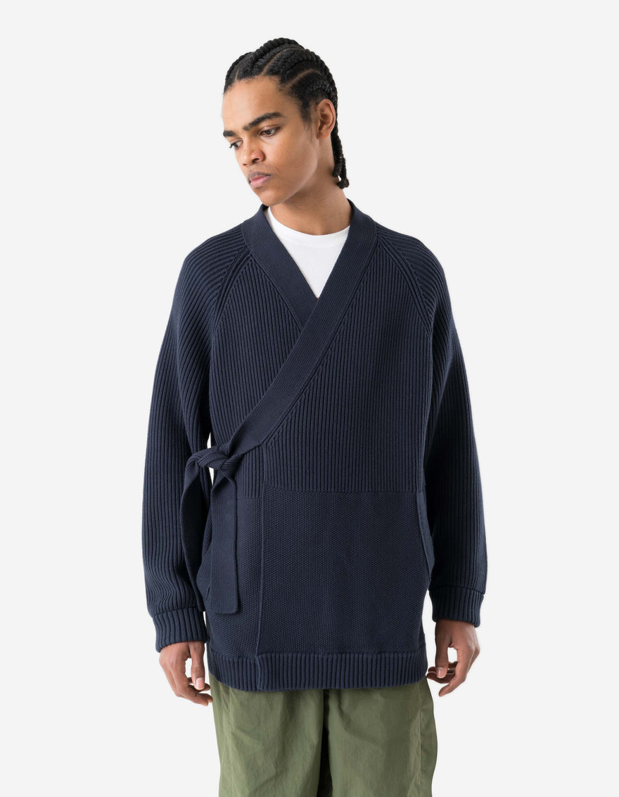 7272 Maharishi Knitted Kimono Navy