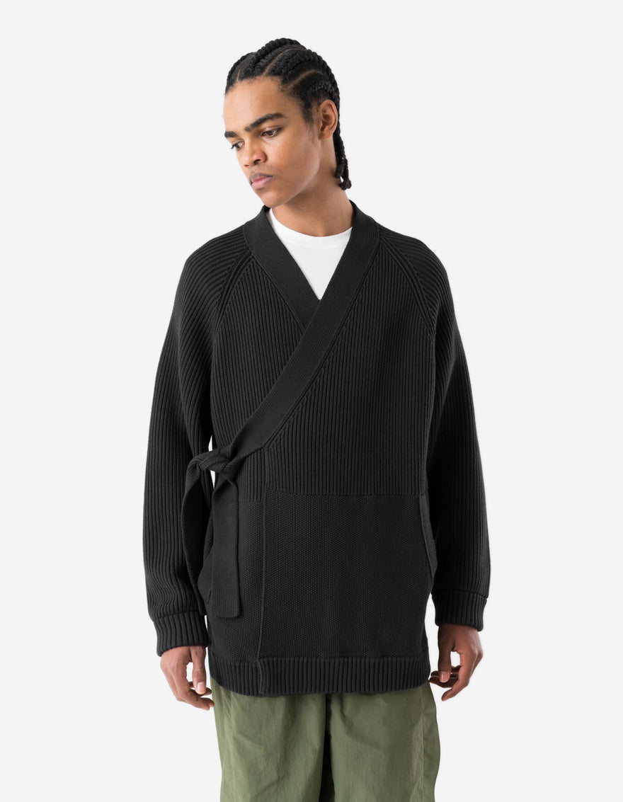 7272 Maharishi Knitted Kimono Black