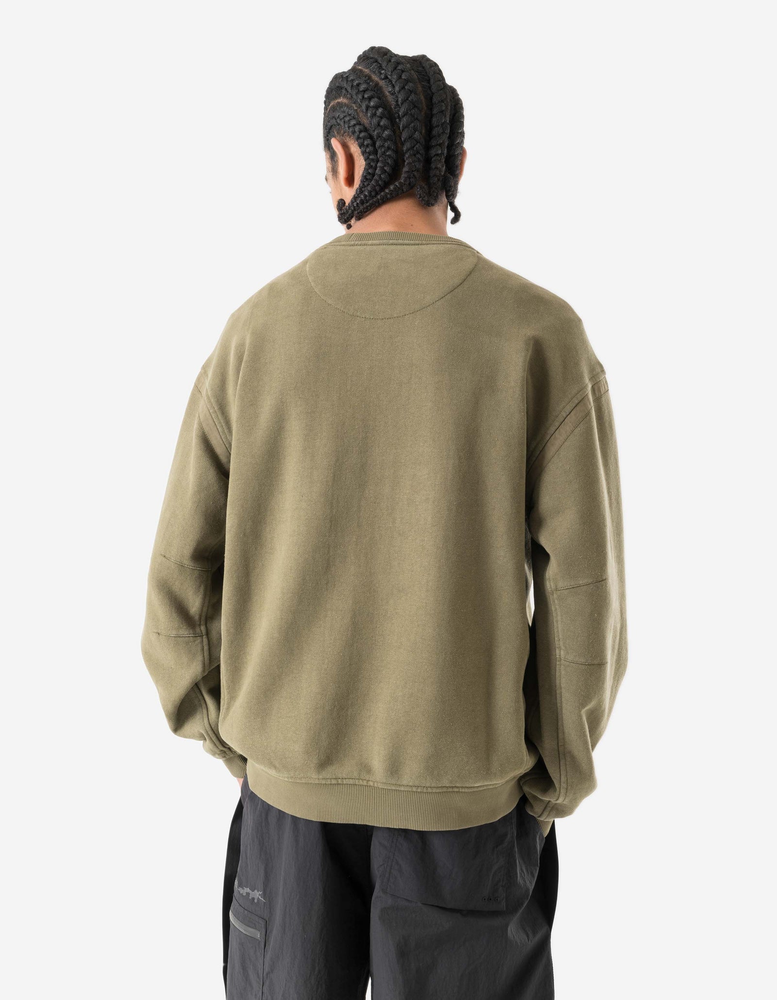 7207 Fabric Mix Cotton Crew Sweat Olive OG-107F