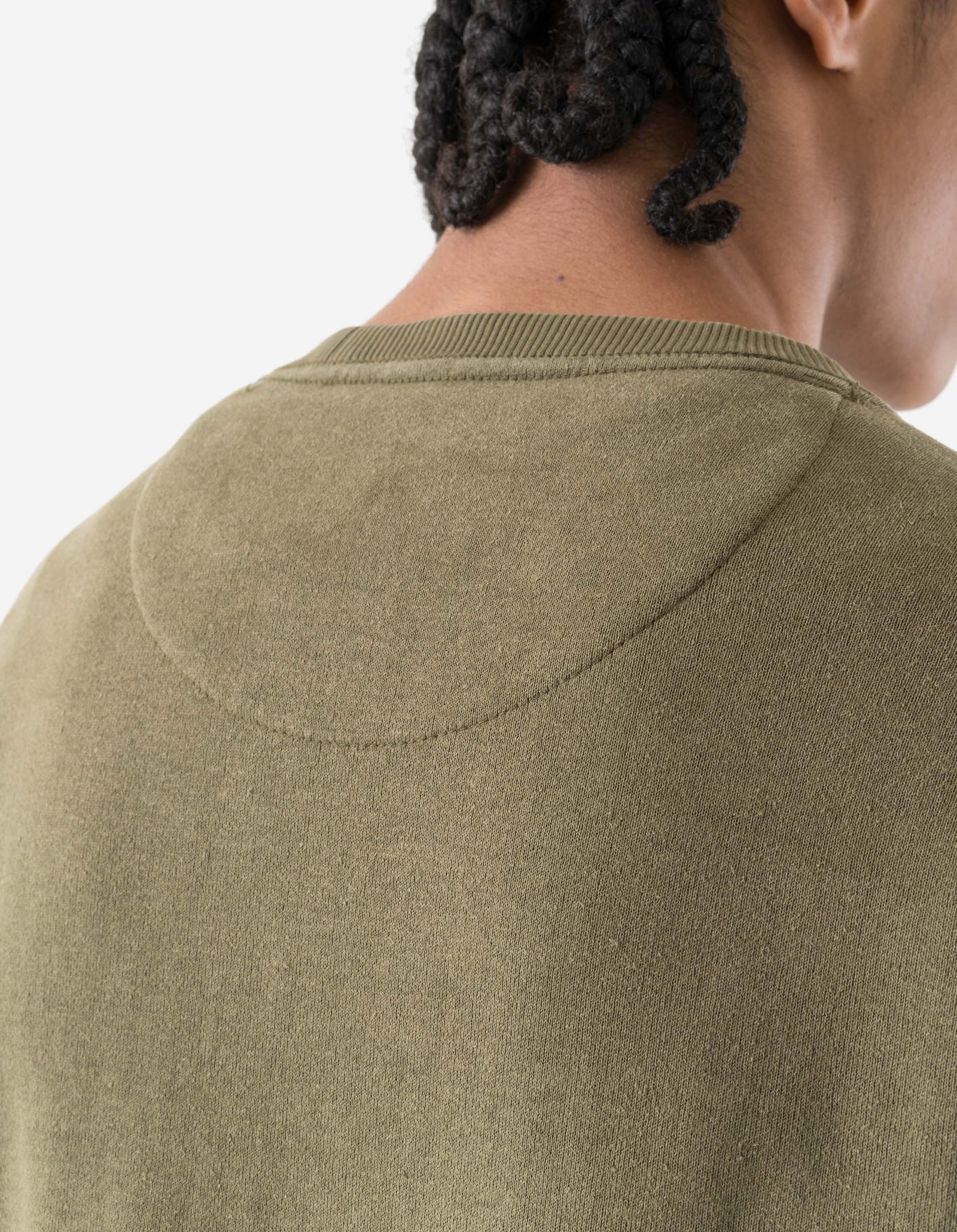 7207 Fabric Mix Cotton Crew Sweat Olive OG-107F