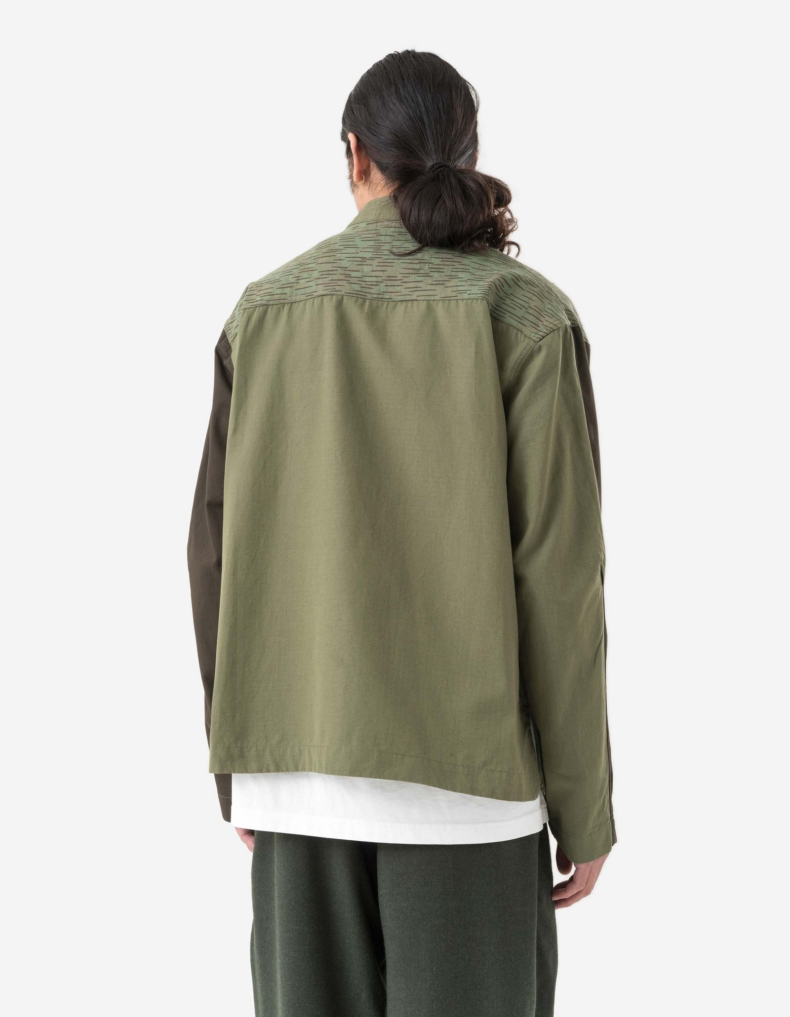 6084 Upcycled Monk Shirt Olive