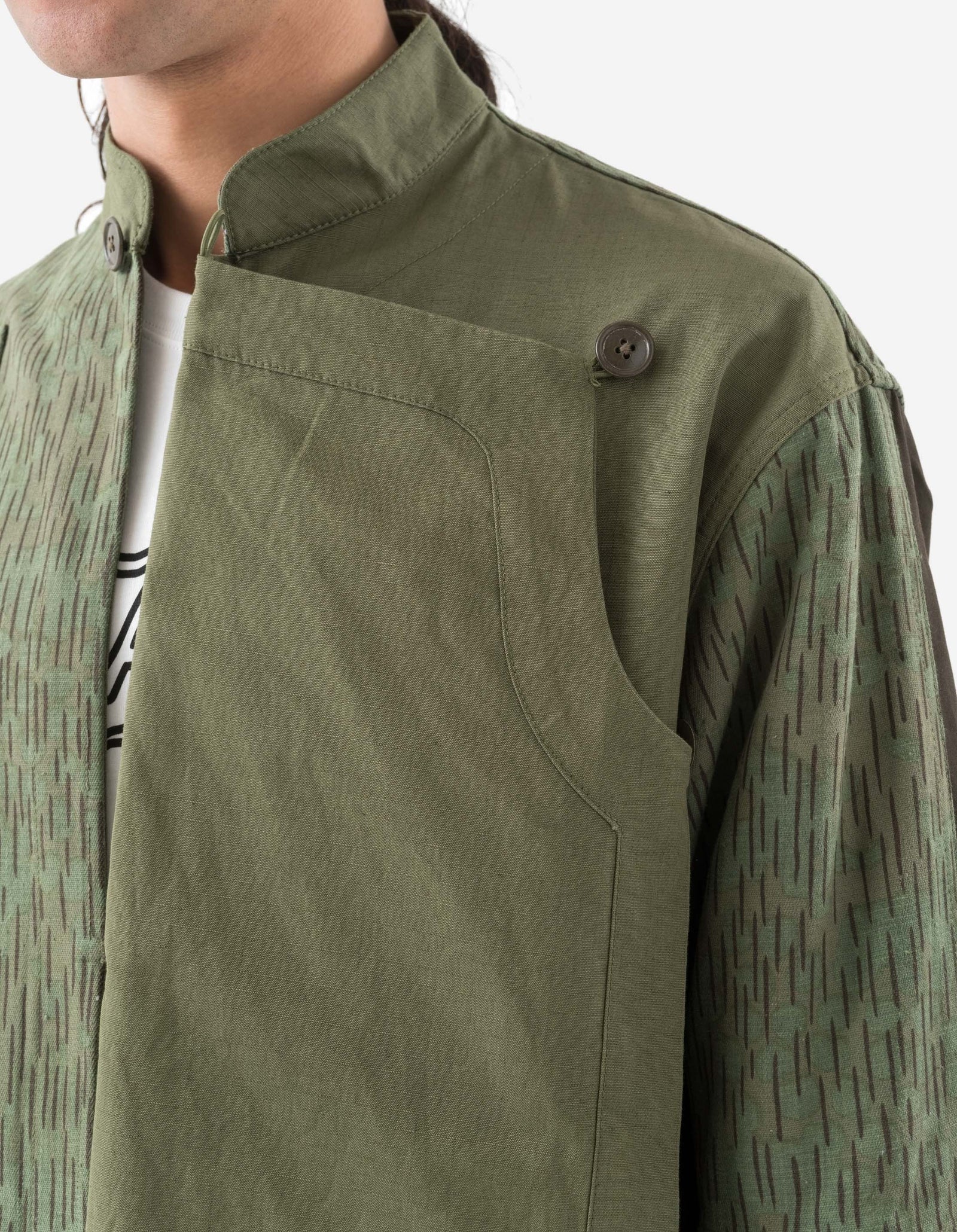 6084 Upcycled Monk Shirt Olive
