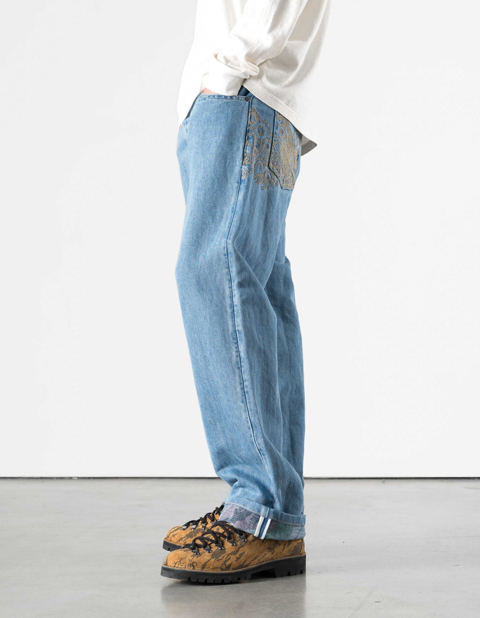 7383 Rising Dragon Hemp Jeans Washed Indigo