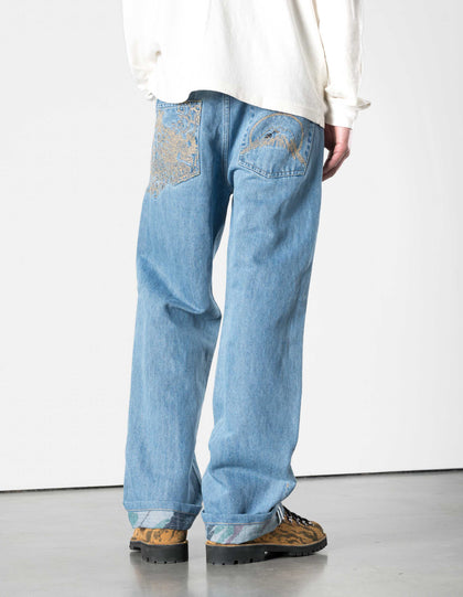 7383 Rising Dragon Hemp Jeans Washed Indigo