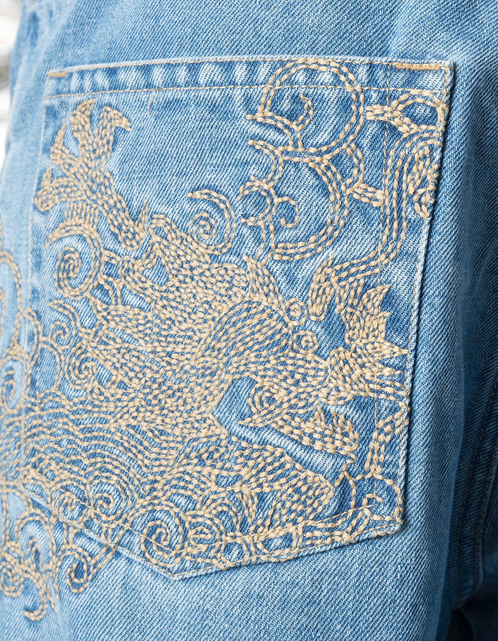 7383 Rising Dragon Hemp Jeans Washed Indigo