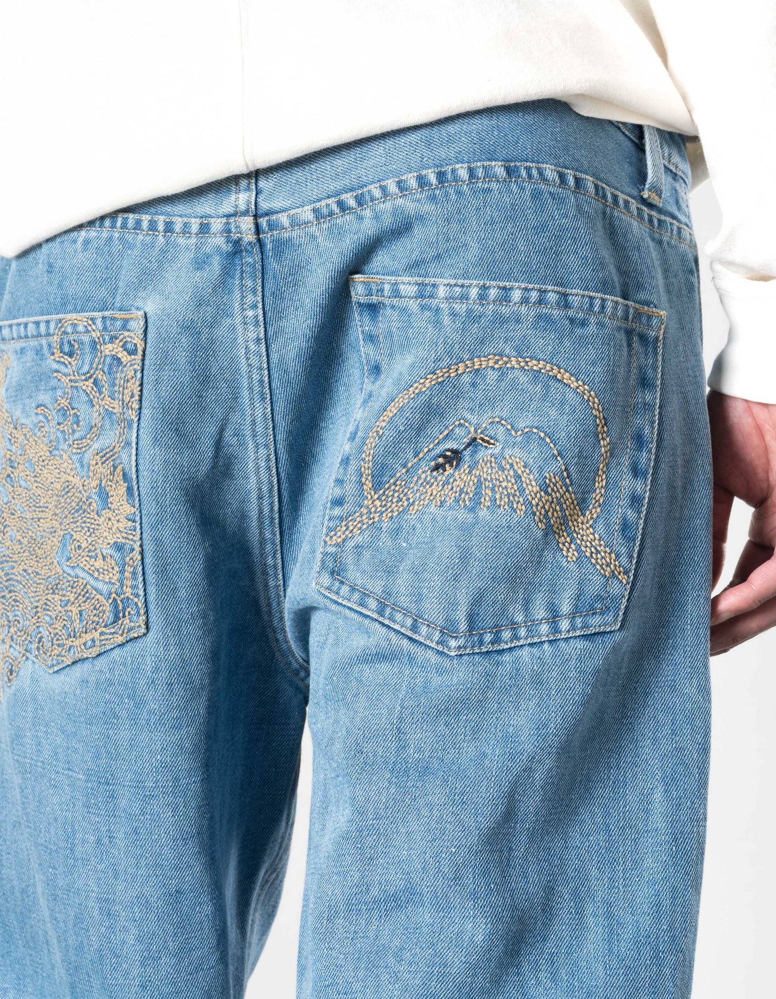 7383 Rising Dragon Hemp Jeans Washed Indigo