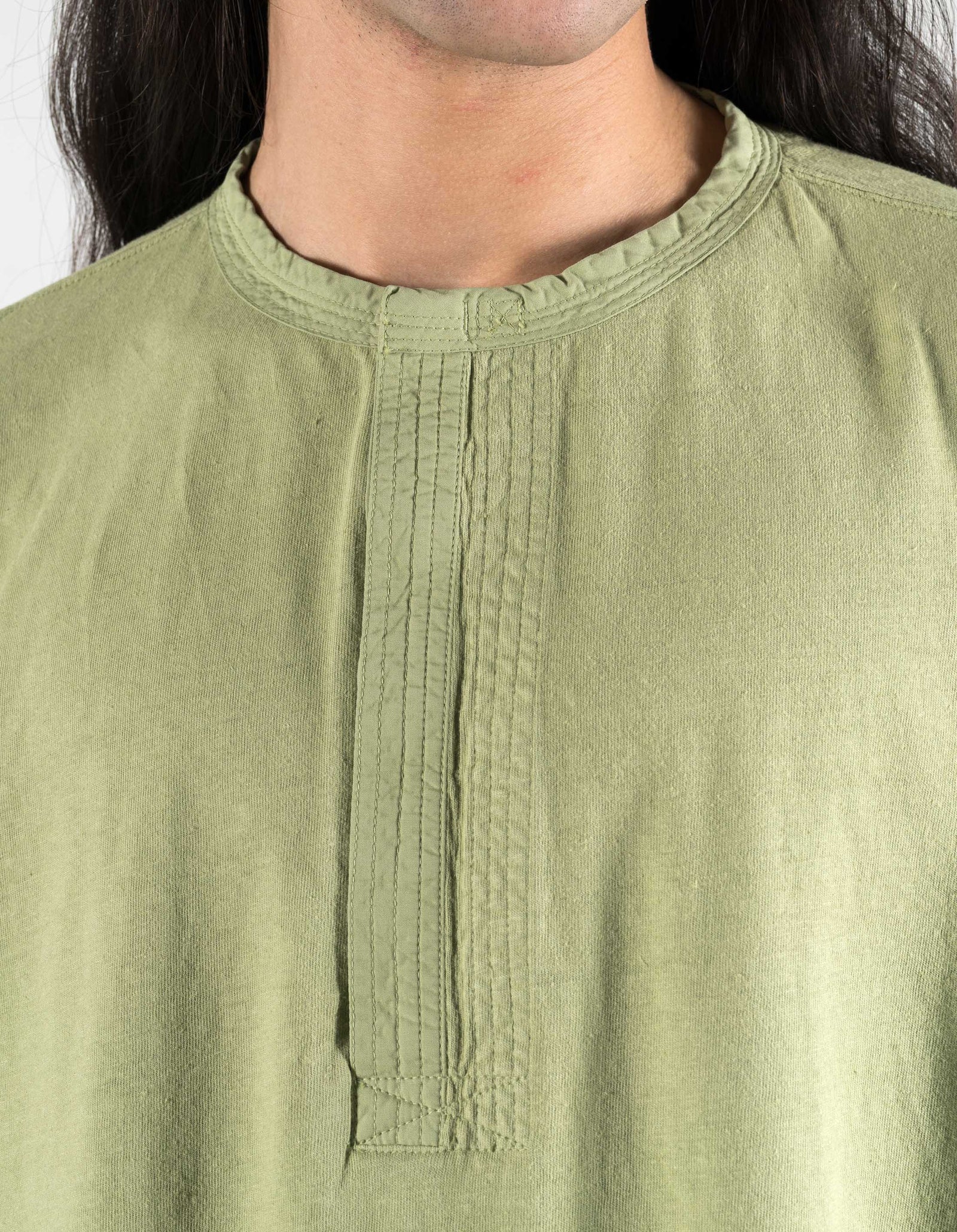 7208 Cotton Hemp Henley L/S T-shirt Moss Green