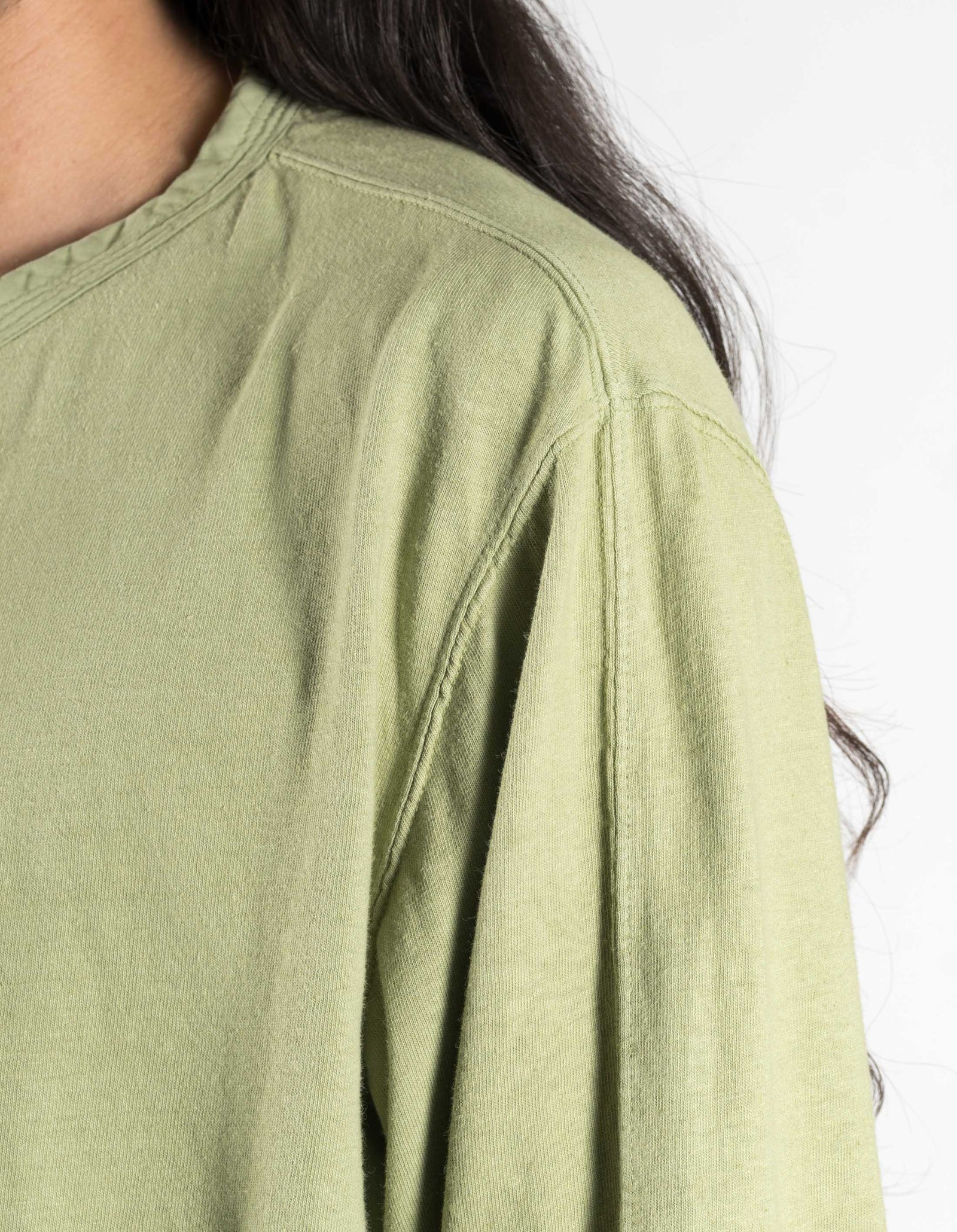 7208 Cotton Hemp Henley L/S T-shirt Moss Green