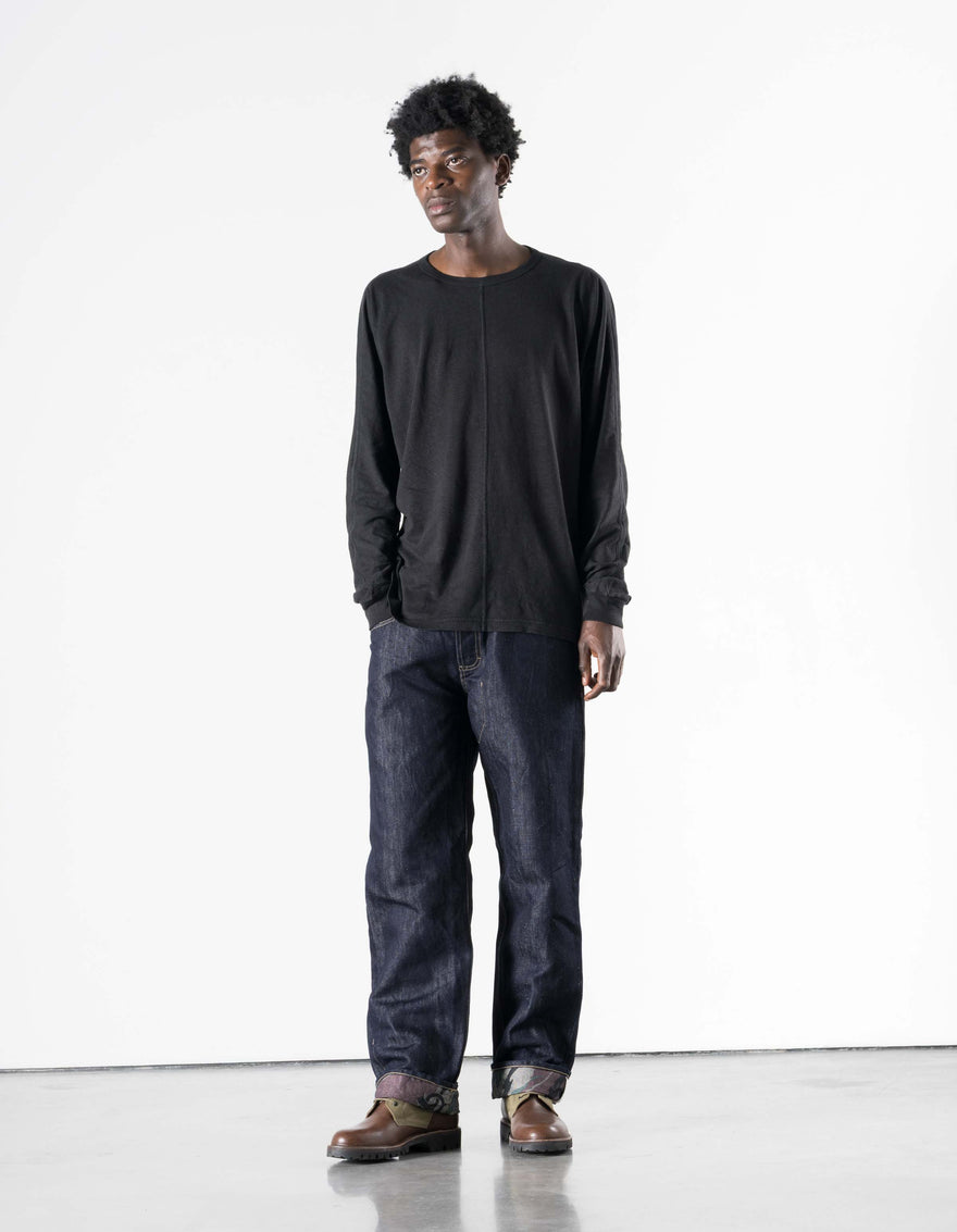 5245 Hemp Cross Oversized L/S T-Shirt Black