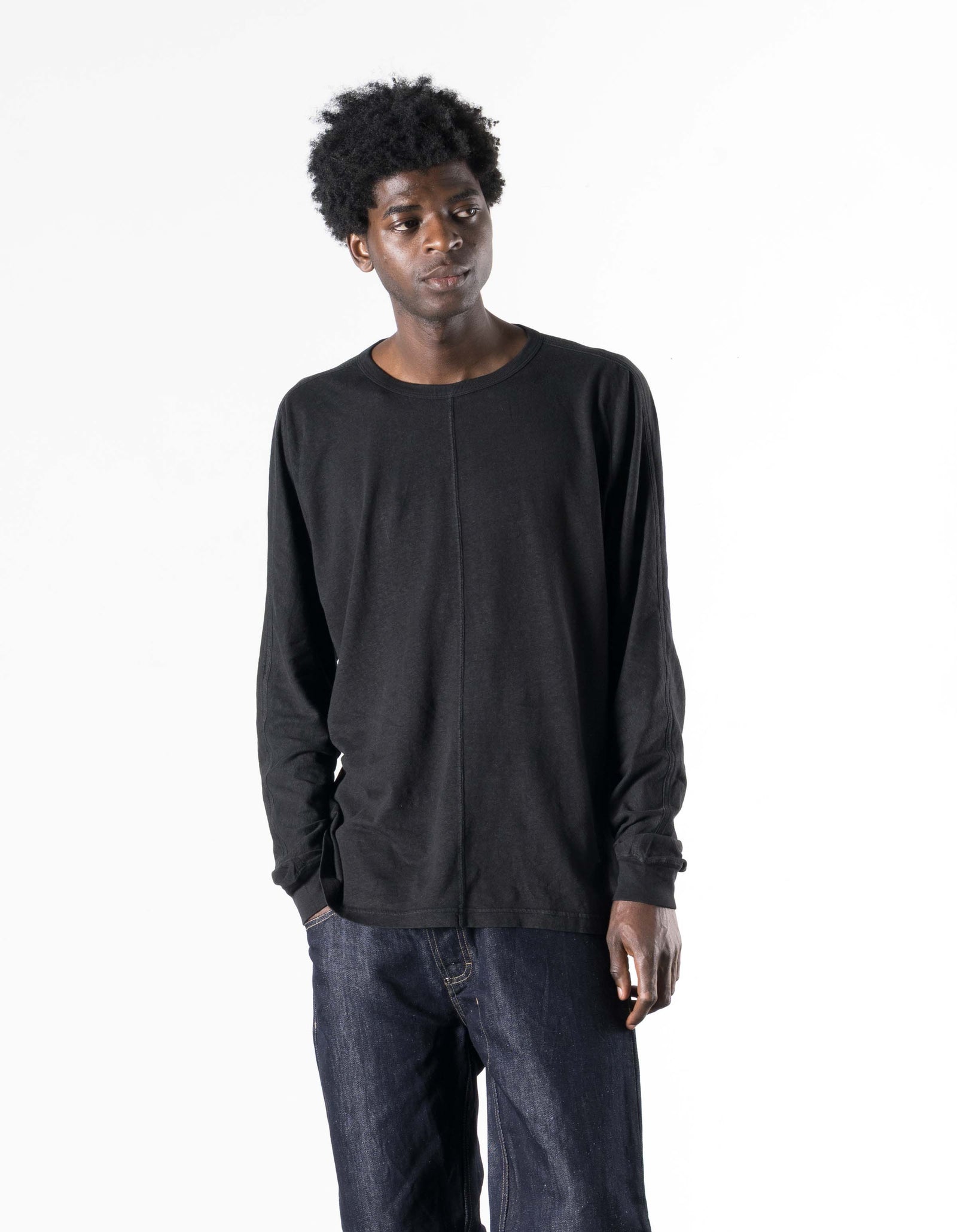 5245 Hemp Cross Oversized L/S T-Shirt Black
