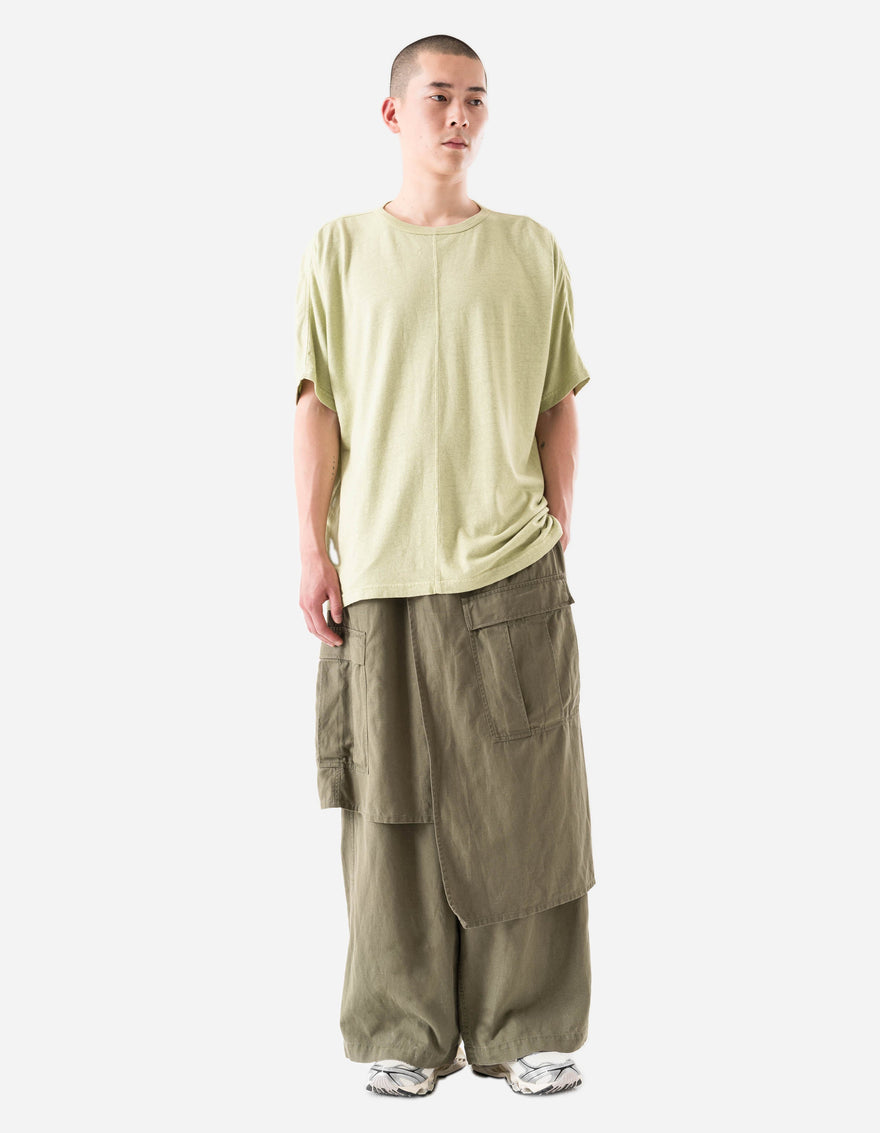 5234 Hemp Cross Loose S/S T-Shirt Moss Green
