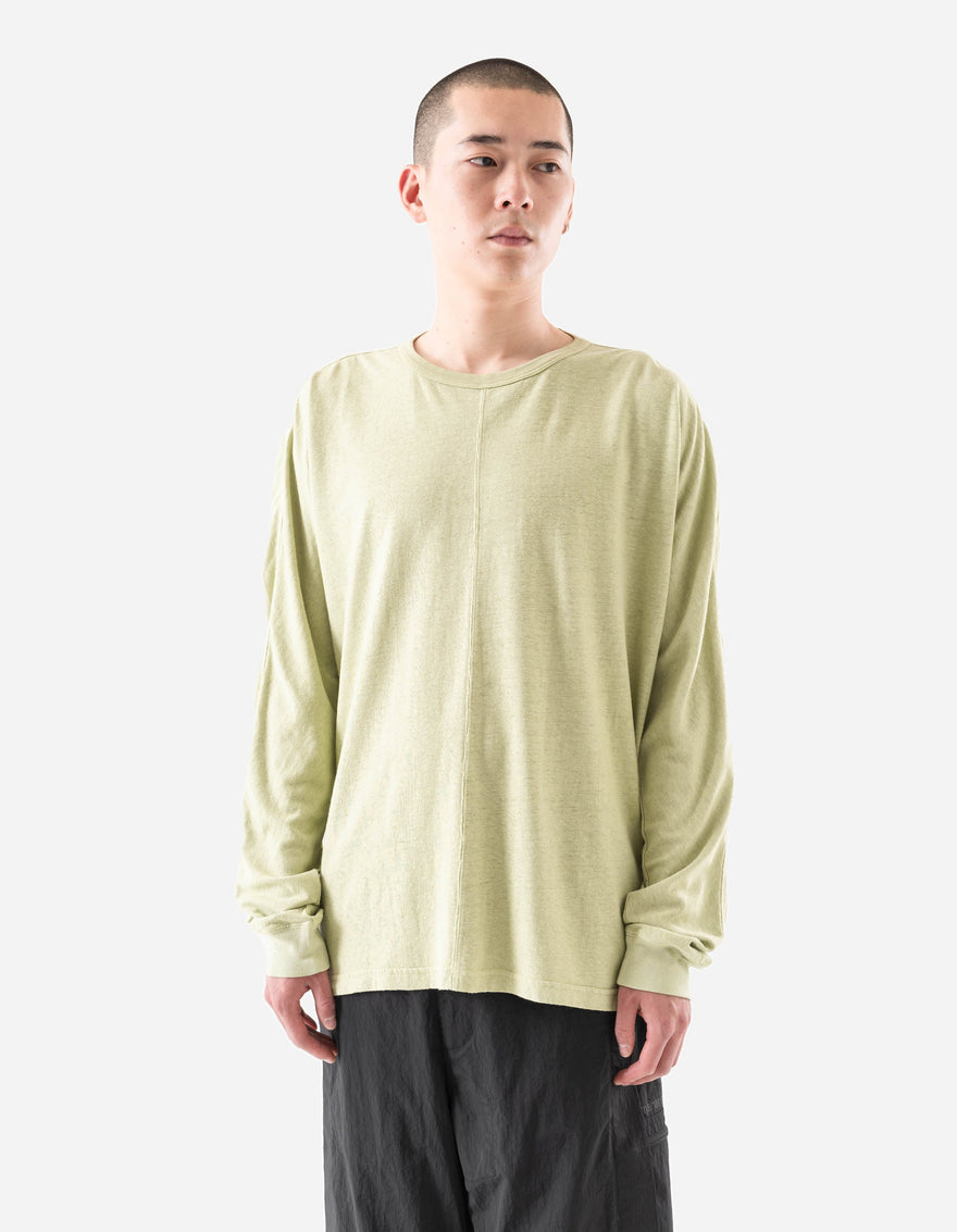 5245 Hemp Cross Loose L/S T-Shirt Moss Green