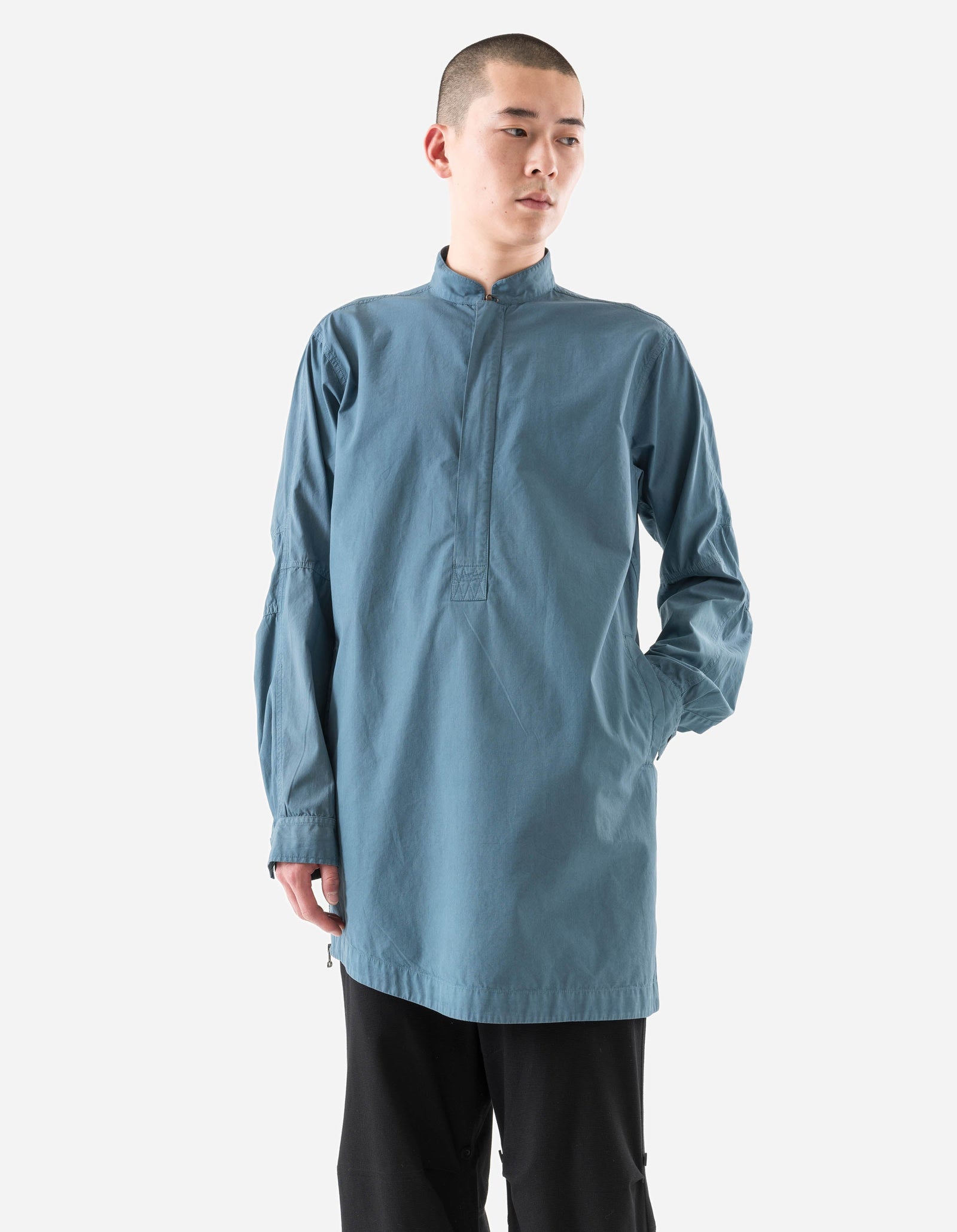7409 Long Zipped Kurta Shirt Airforce Blue