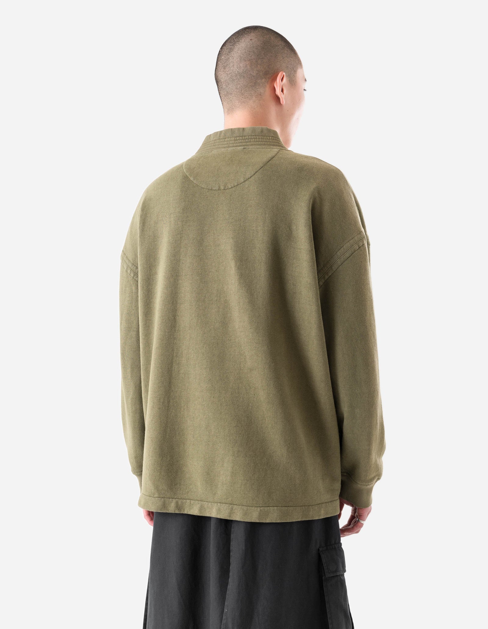 7206 Hemp Kimono Sweat Olive OG-107F