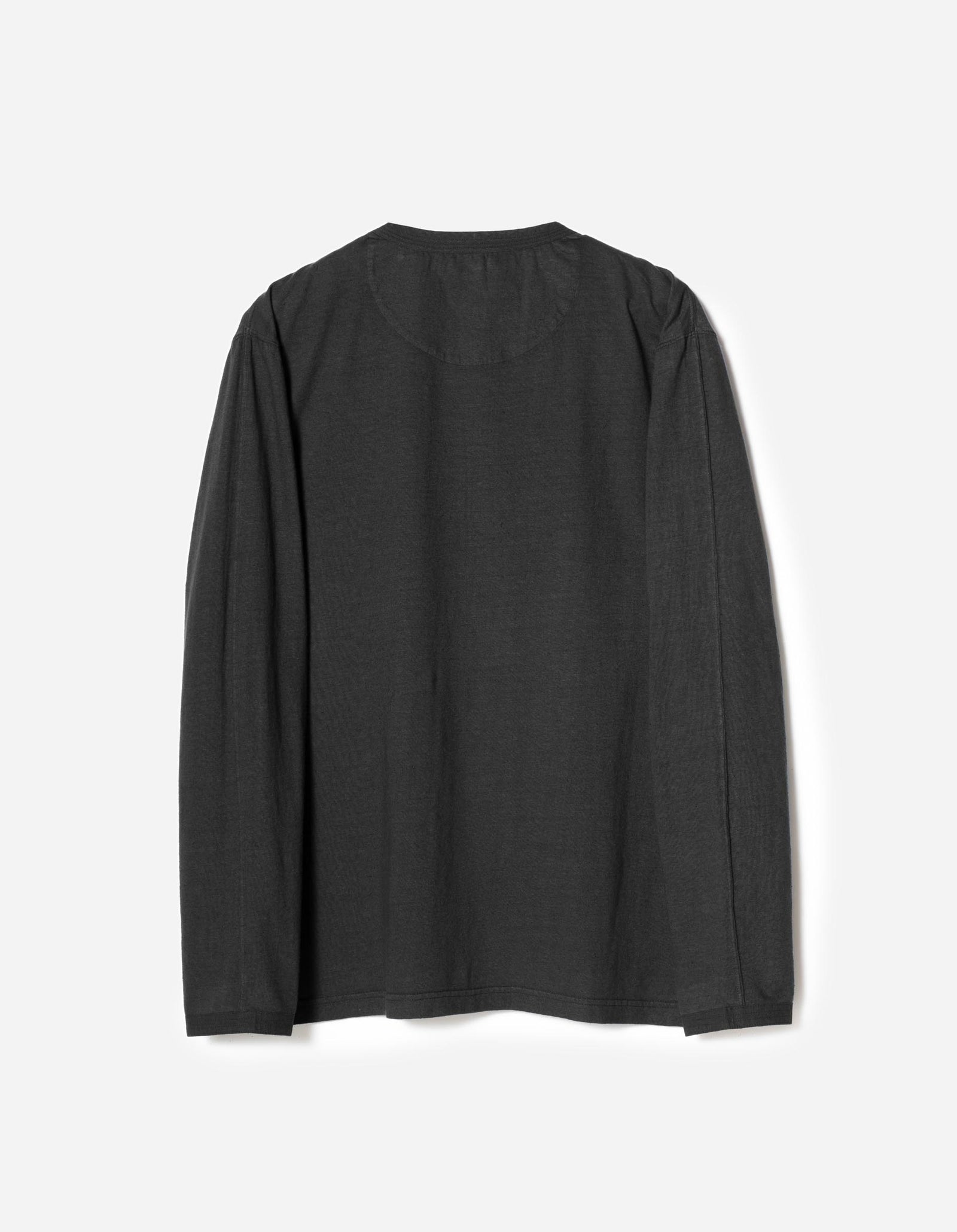 7208 Cotton Hemp Henley L/S T-Shirt Black