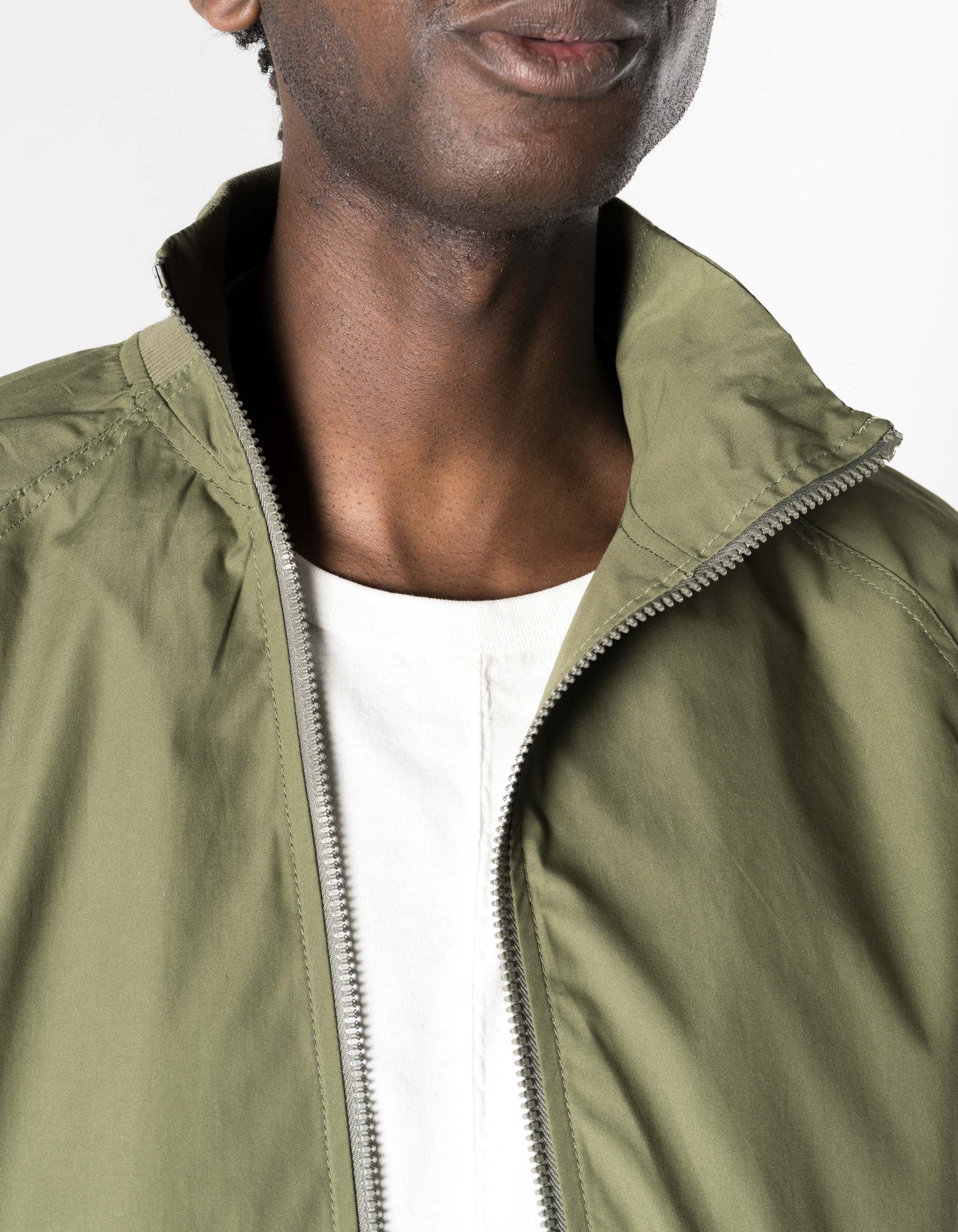 7211 Asym Woven Track Top Olive OG-107F