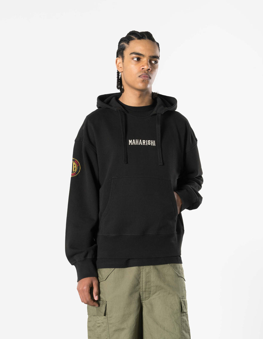 7244 Temple M Vintage Hooded Sweat Black