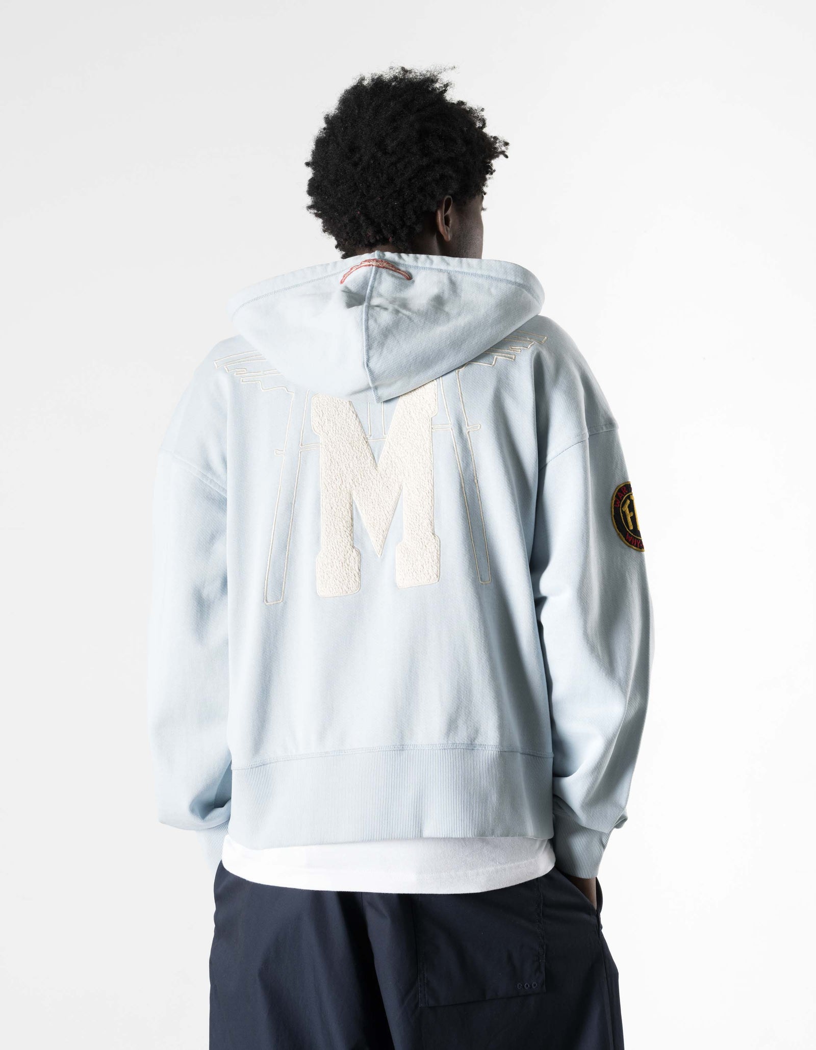 7244 Temple M Vintage Hooded Sweat Light Blue