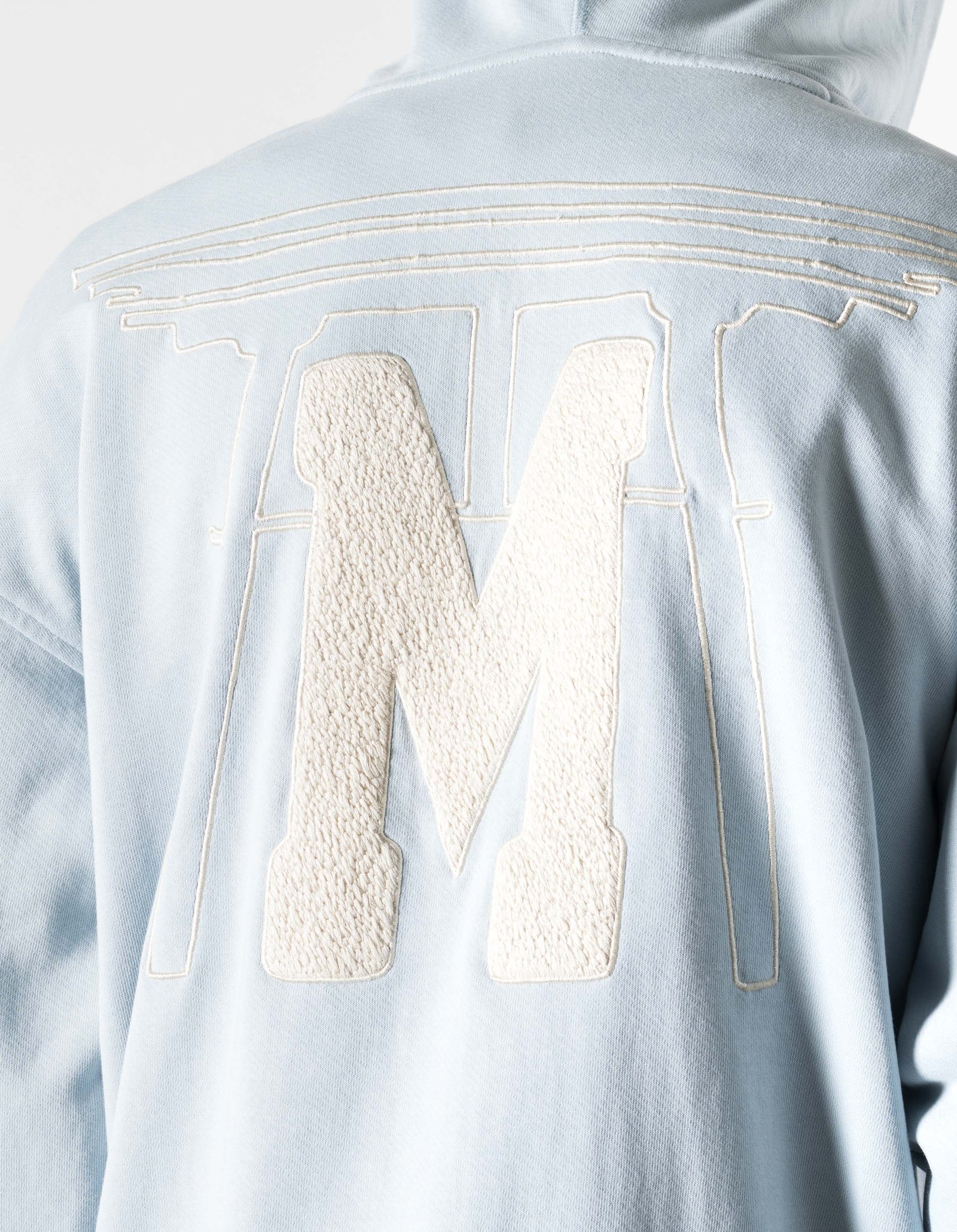 7244 Temple M Vintage Hooded Sweat Light Blue