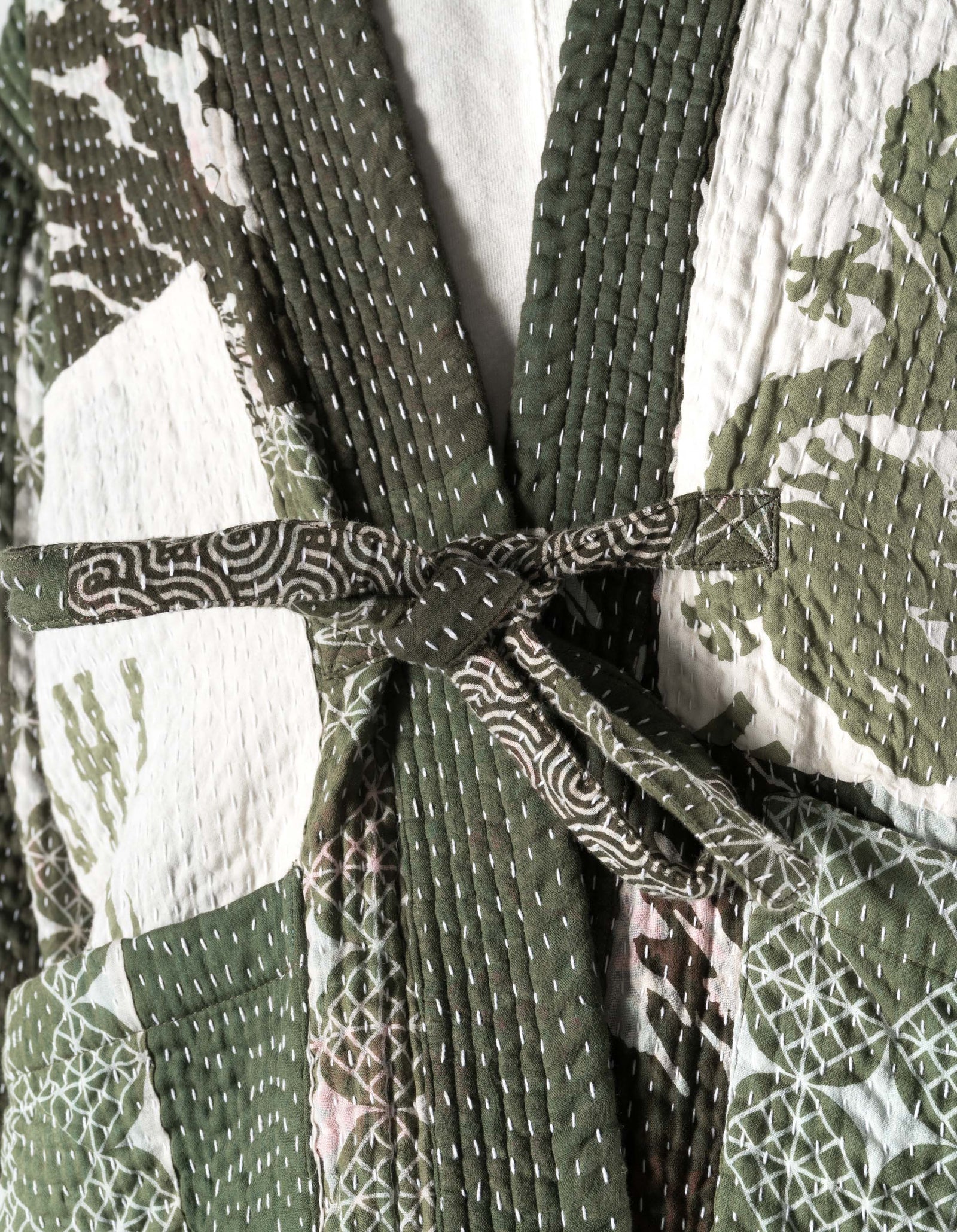 7277 Maha Dry Goods Kimono Ecru/Olive