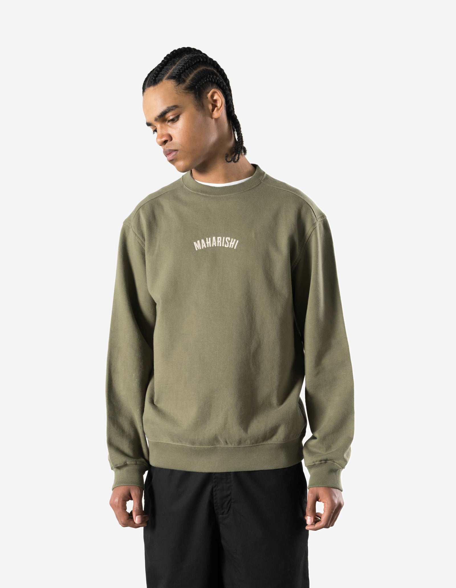7288 Maharishi Organic Crew Sweat Olive OG-107F