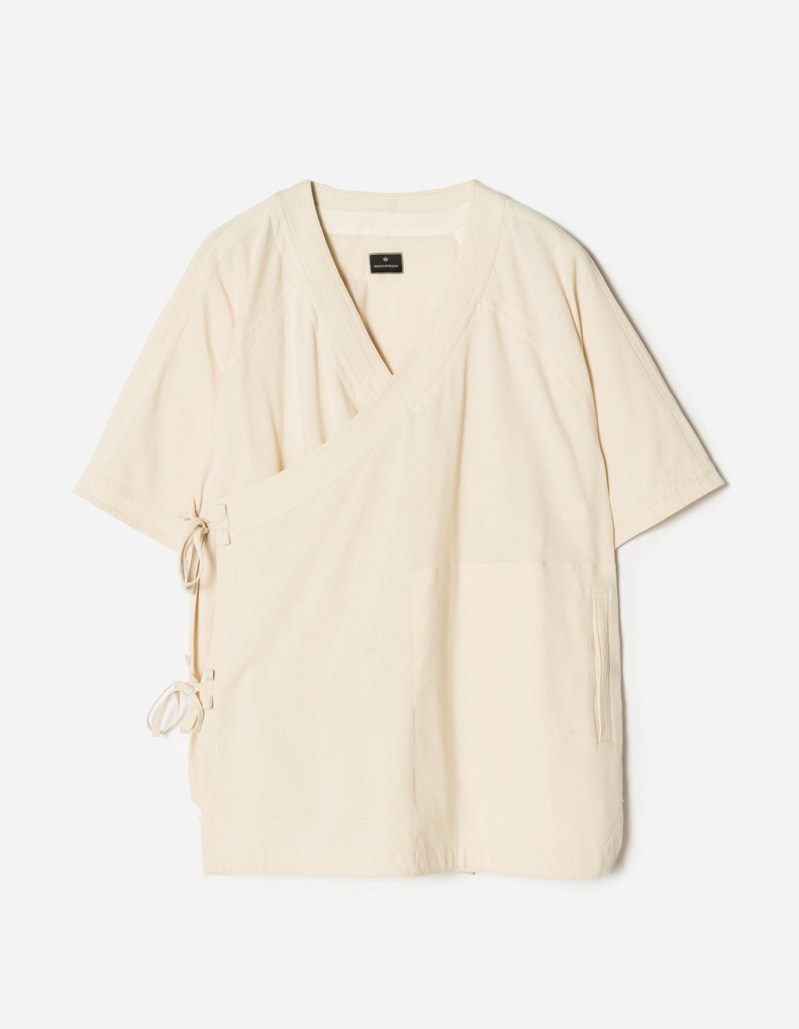 7309 Coolmax® Mesh Asym Monk Shirt Ecru