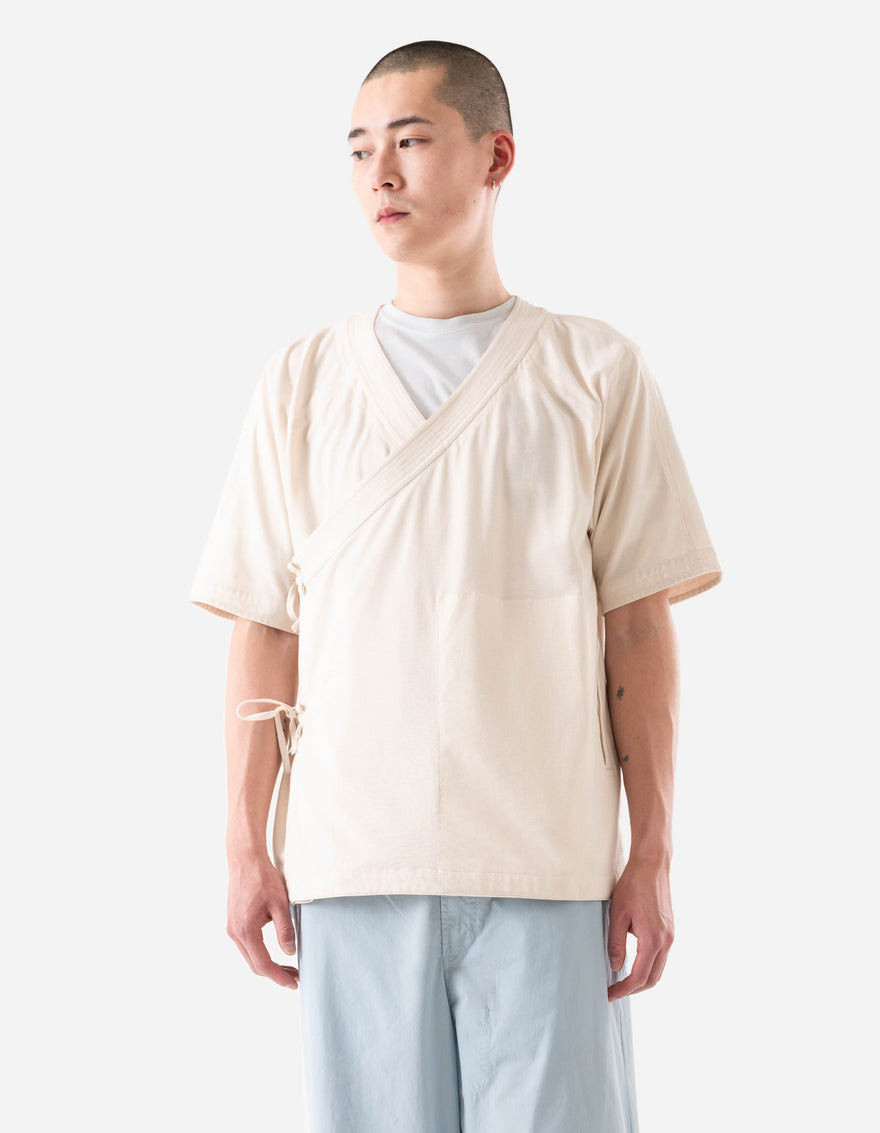 7309 Coolmax® Mesh Asym Monk Shirt Ecru