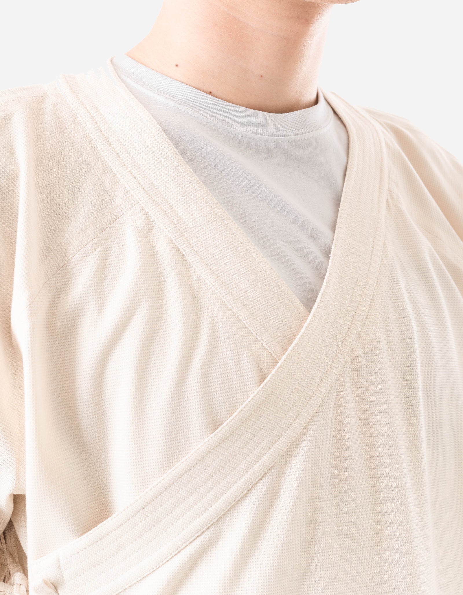 7309 Coolmax® Mesh Asym Monk Shirt Ecru