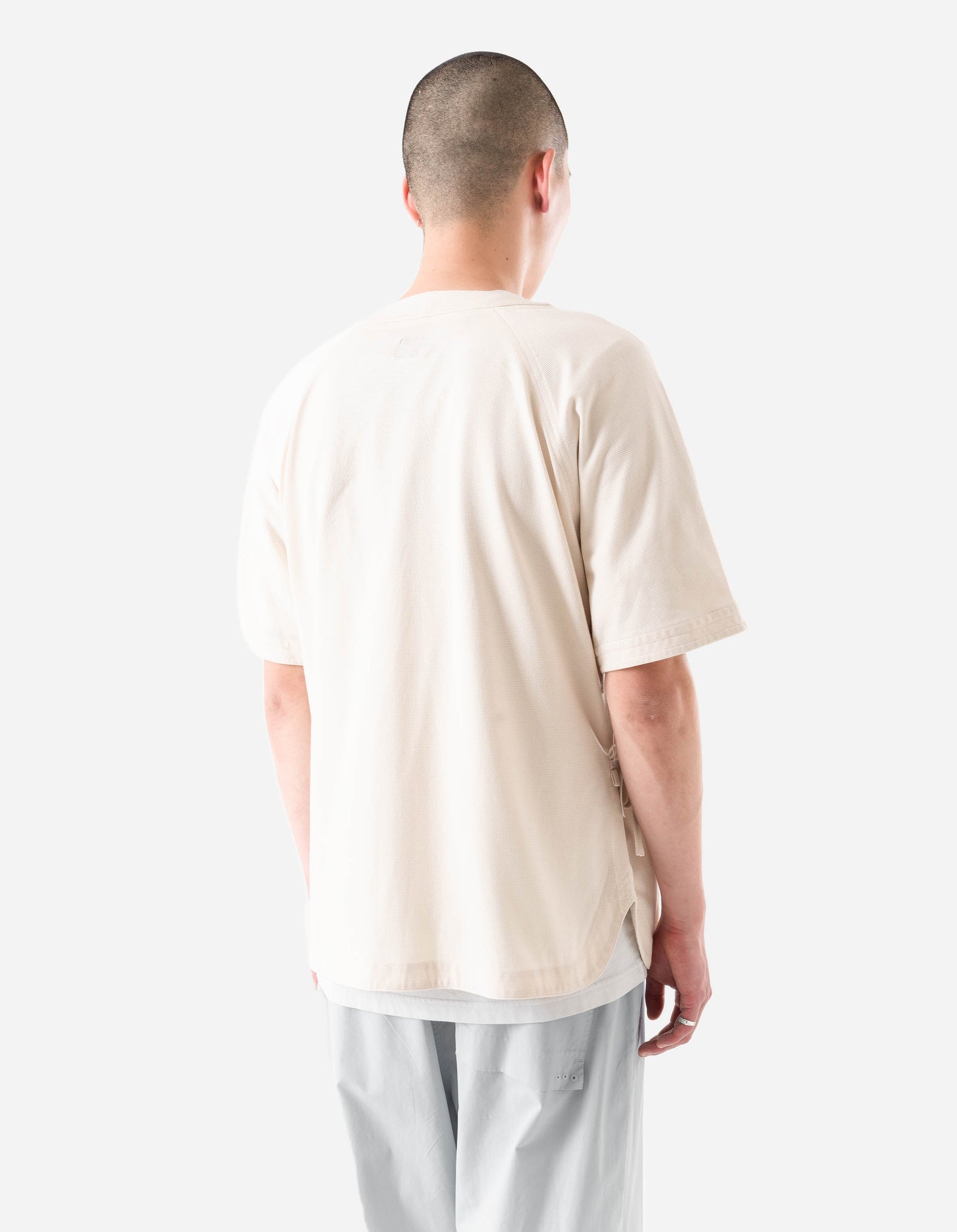 7309 Coolmax® Mesh Asym Monk Shirt Ecru
