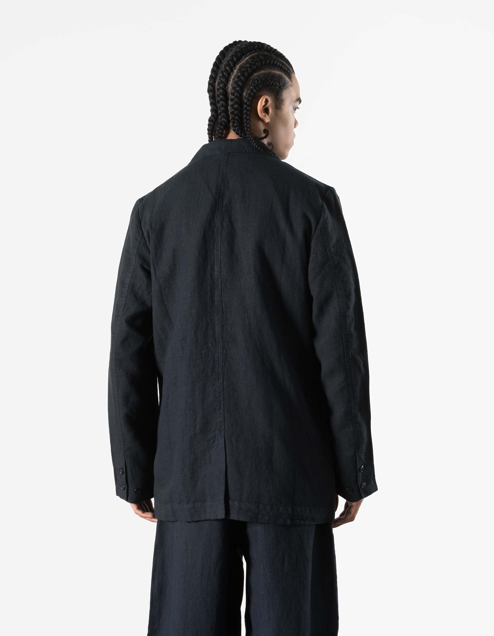 7311 Maha Asym Linen Blazer Navy