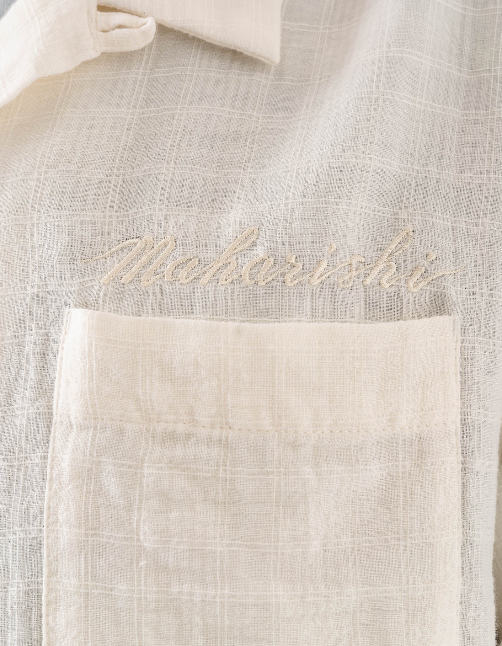 7316 Light Double Voile Cuban Shirt Ecru
