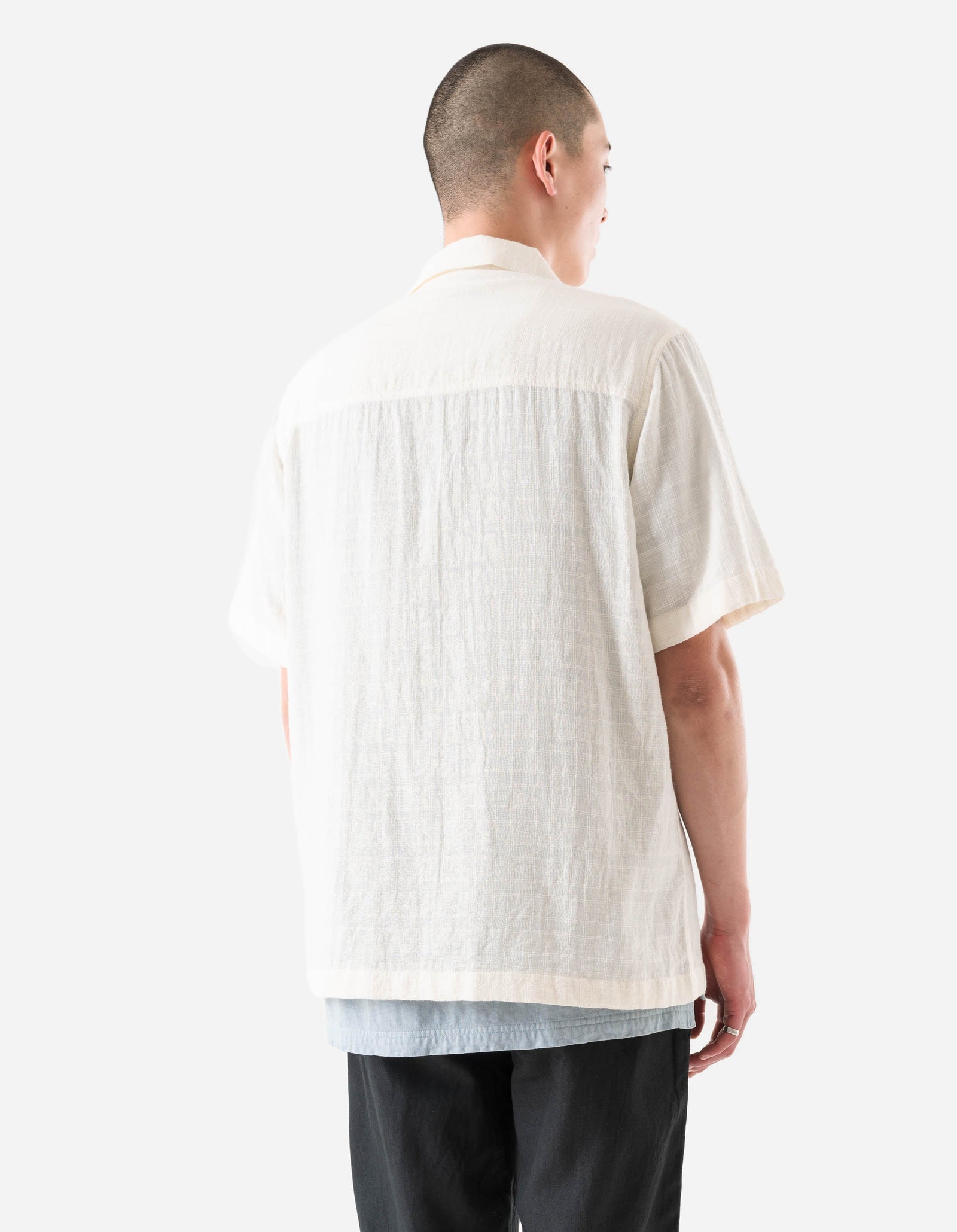 7316 Light Double Voile Cuban Shirt Ecru