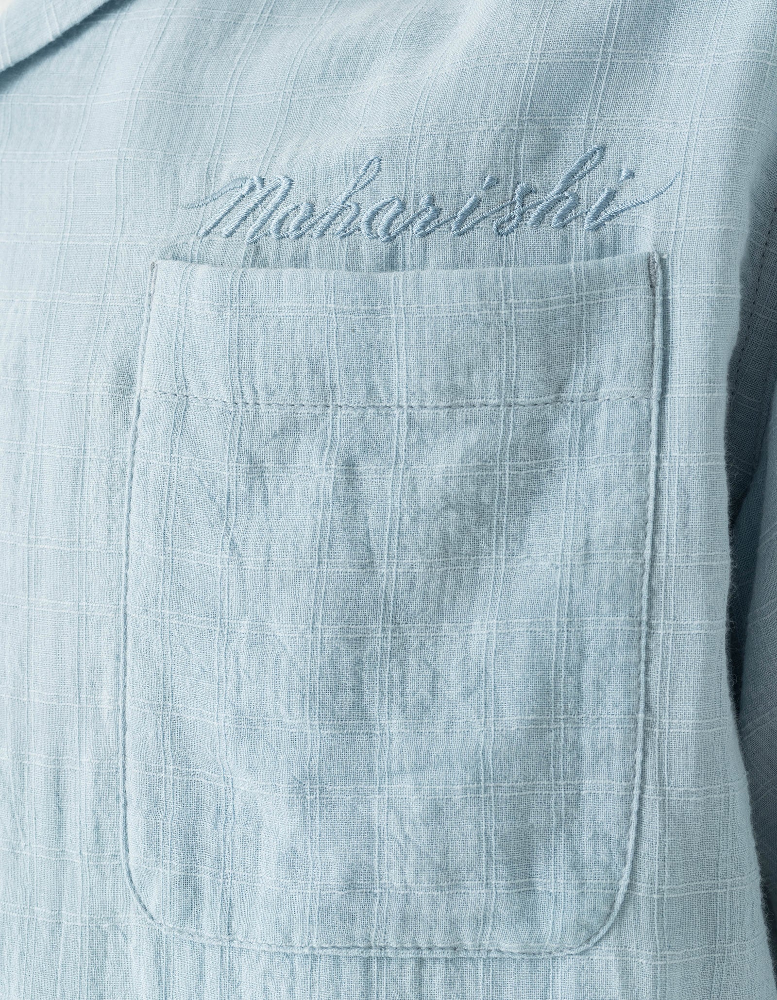 7316 Light Double Voile Cuban Shirt Light Blue