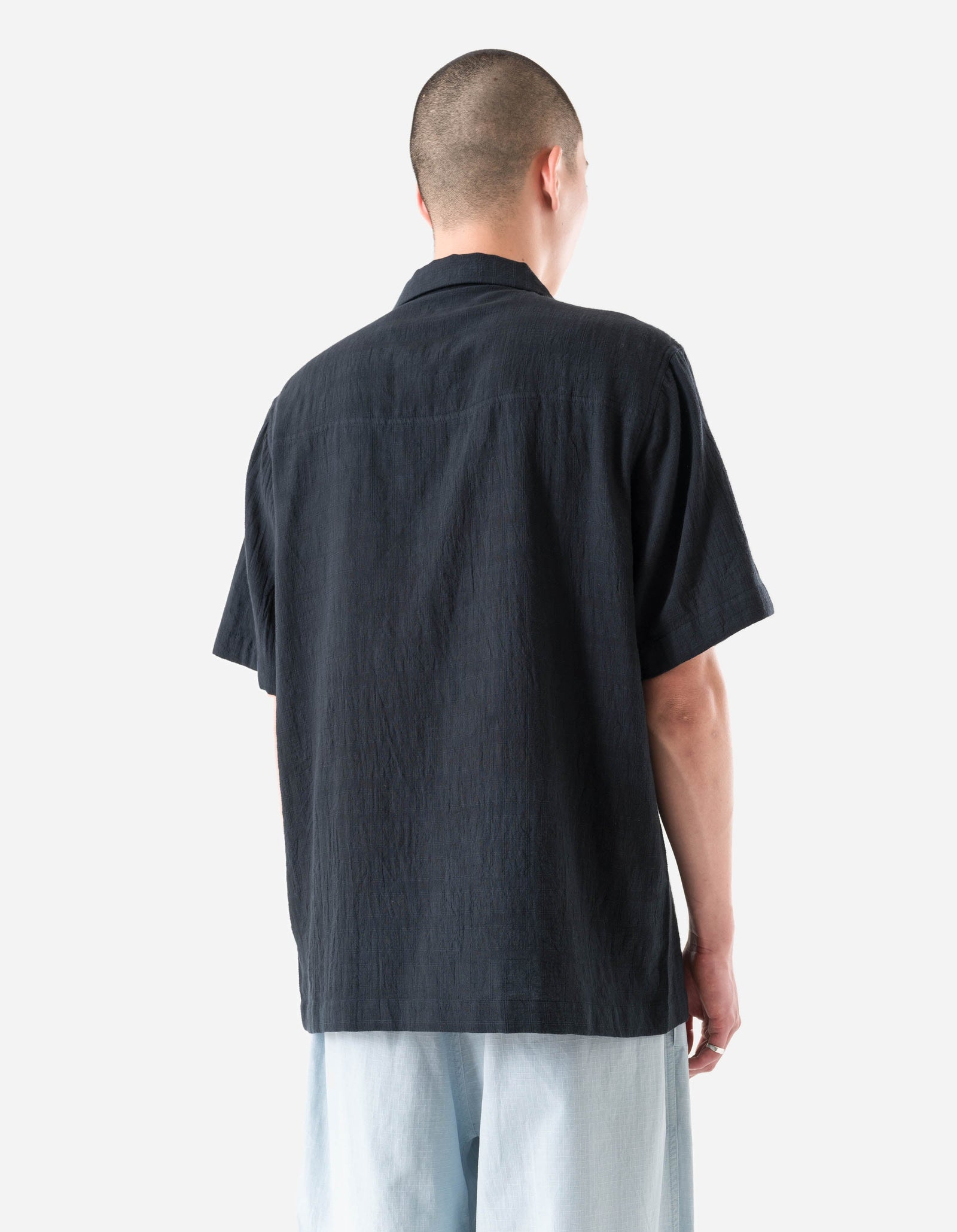 7316 Light Double Voile Cuban Shirt Navy