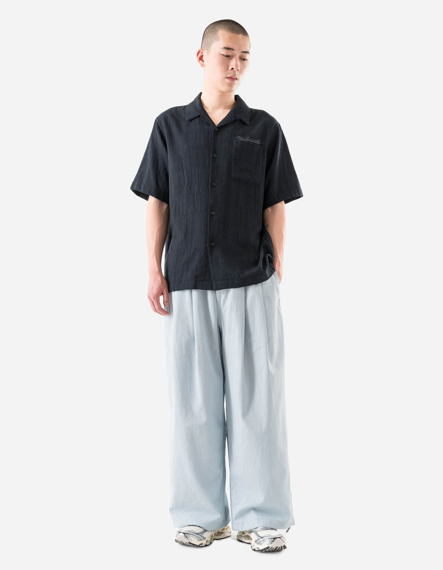7316 Light Double Voile Cuban Shirt Navy