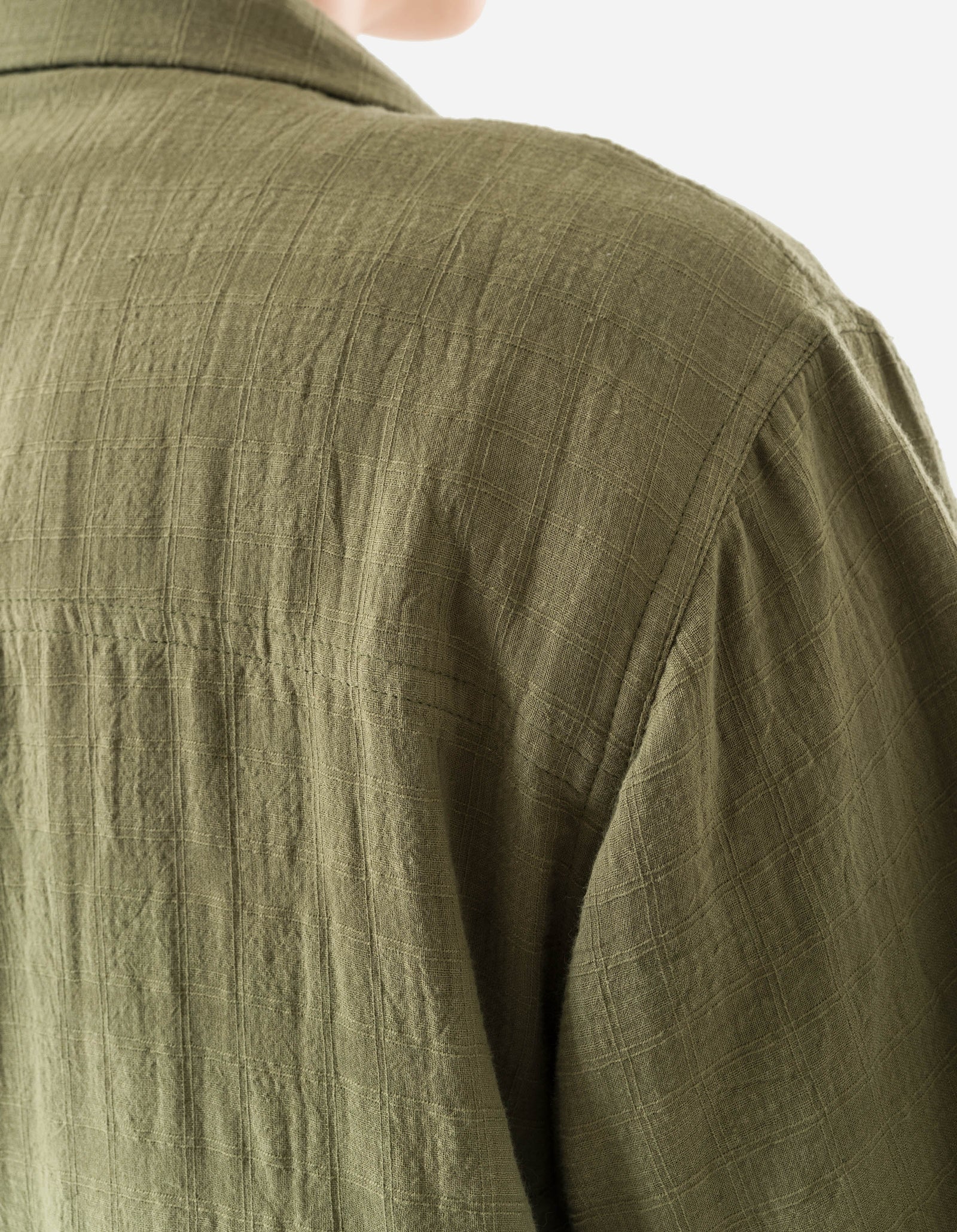 7316 Light Double Voile Cuban Shirt Olive OG-107F