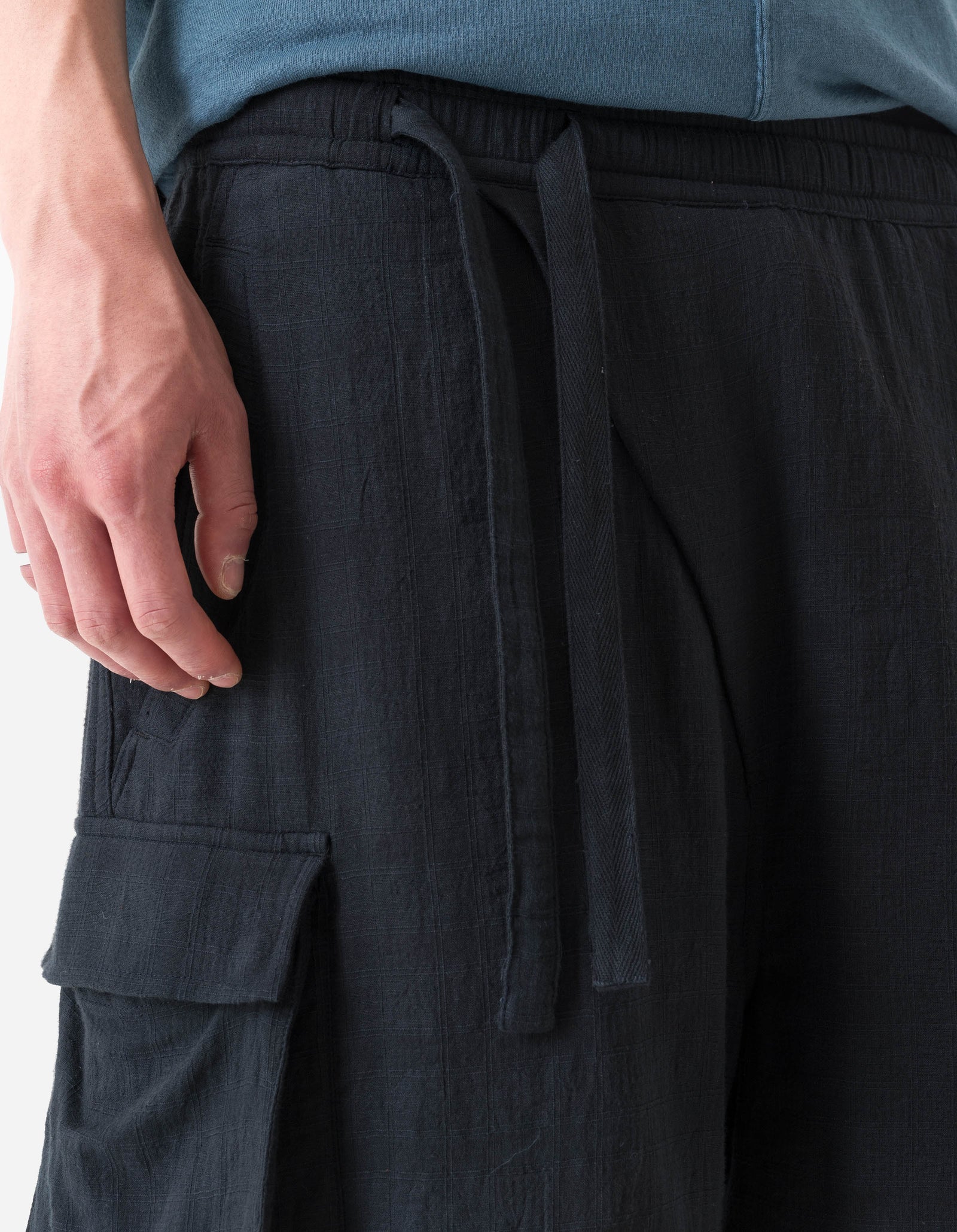 7317 Double Voile Asym Cargo Shorts Navy