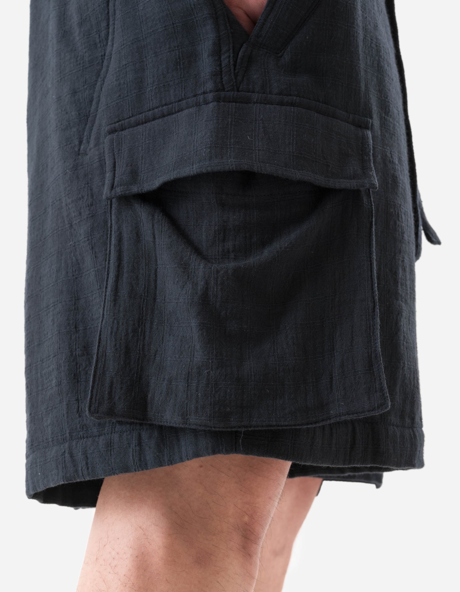 7317 Double Voile Asym Cargo Shorts Navy