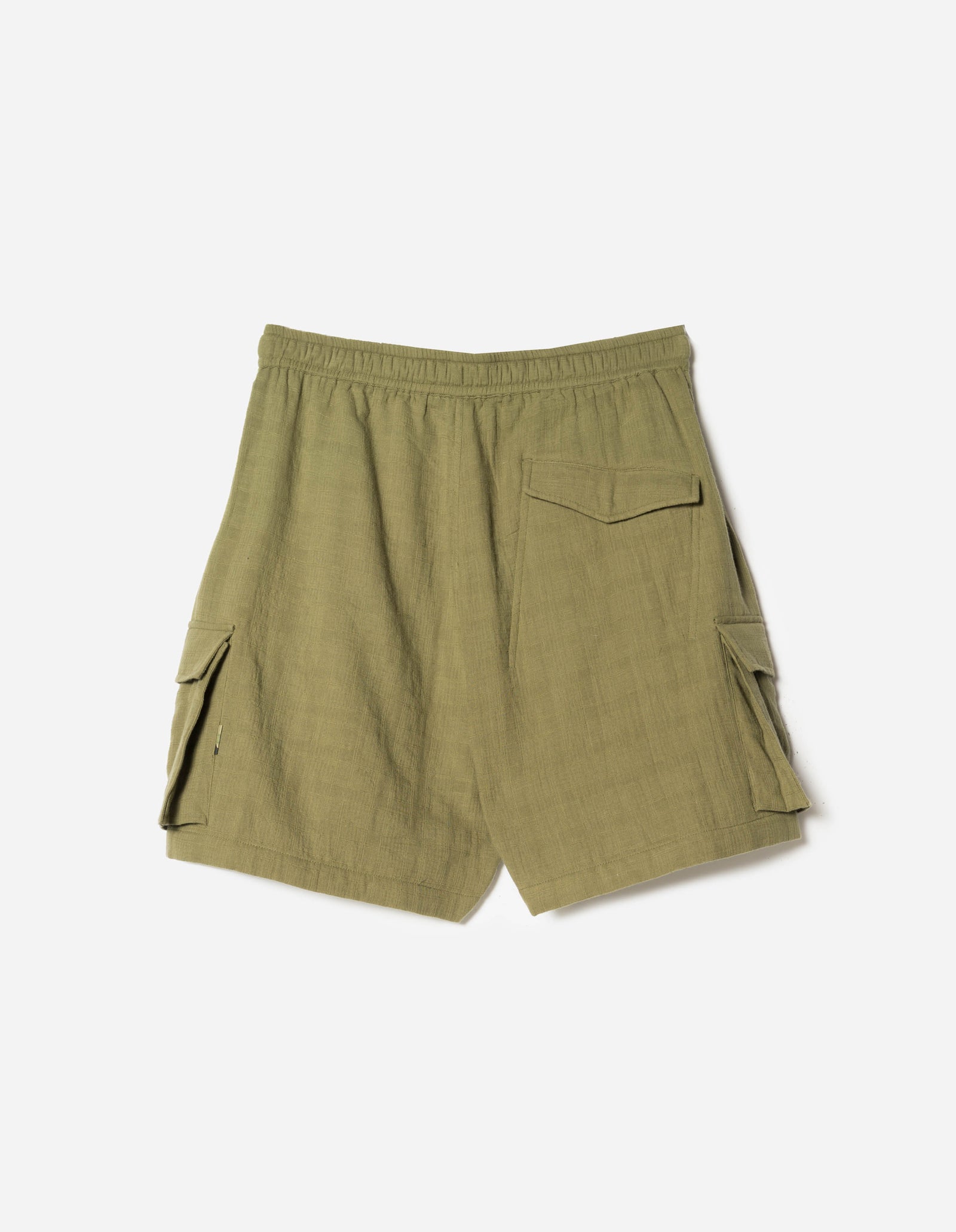 7317 Double Voile Asym Cargo Shorts Olive OG-107F
