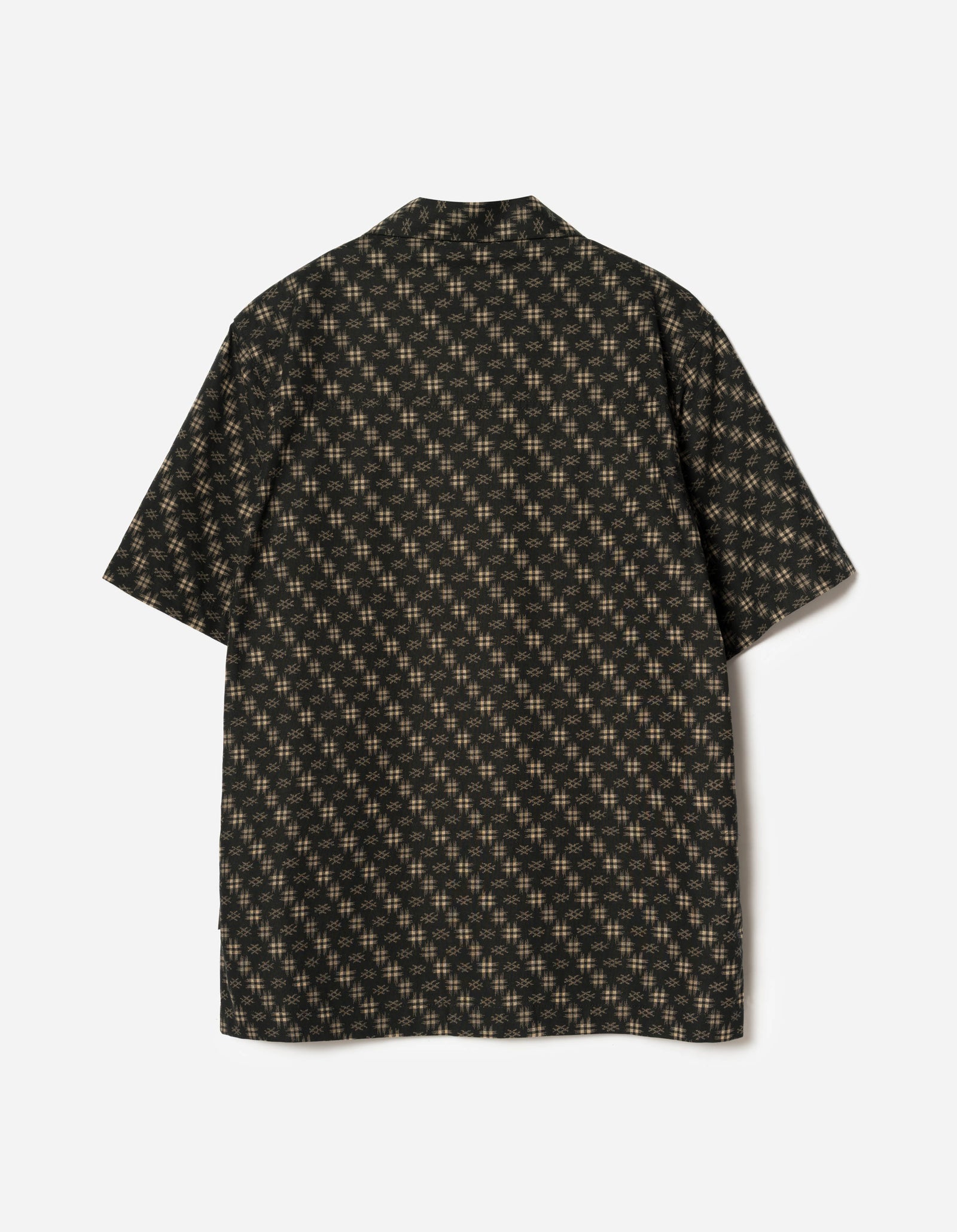 7320 Kasuri Cuban Collar Shirt Sumi Black
