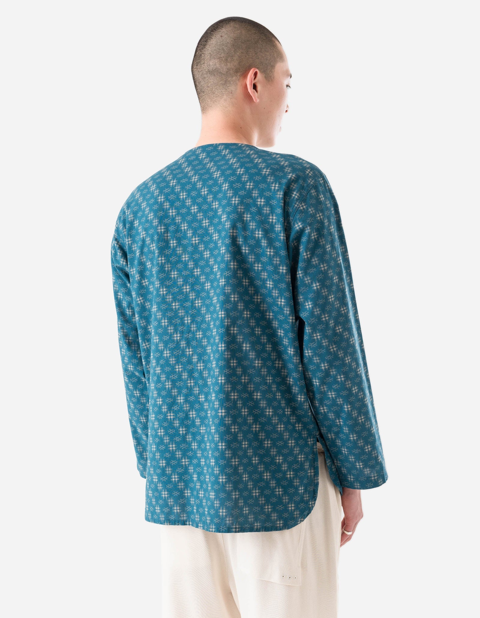 7321 Kasuri Kurta Shirt Aizome Blue