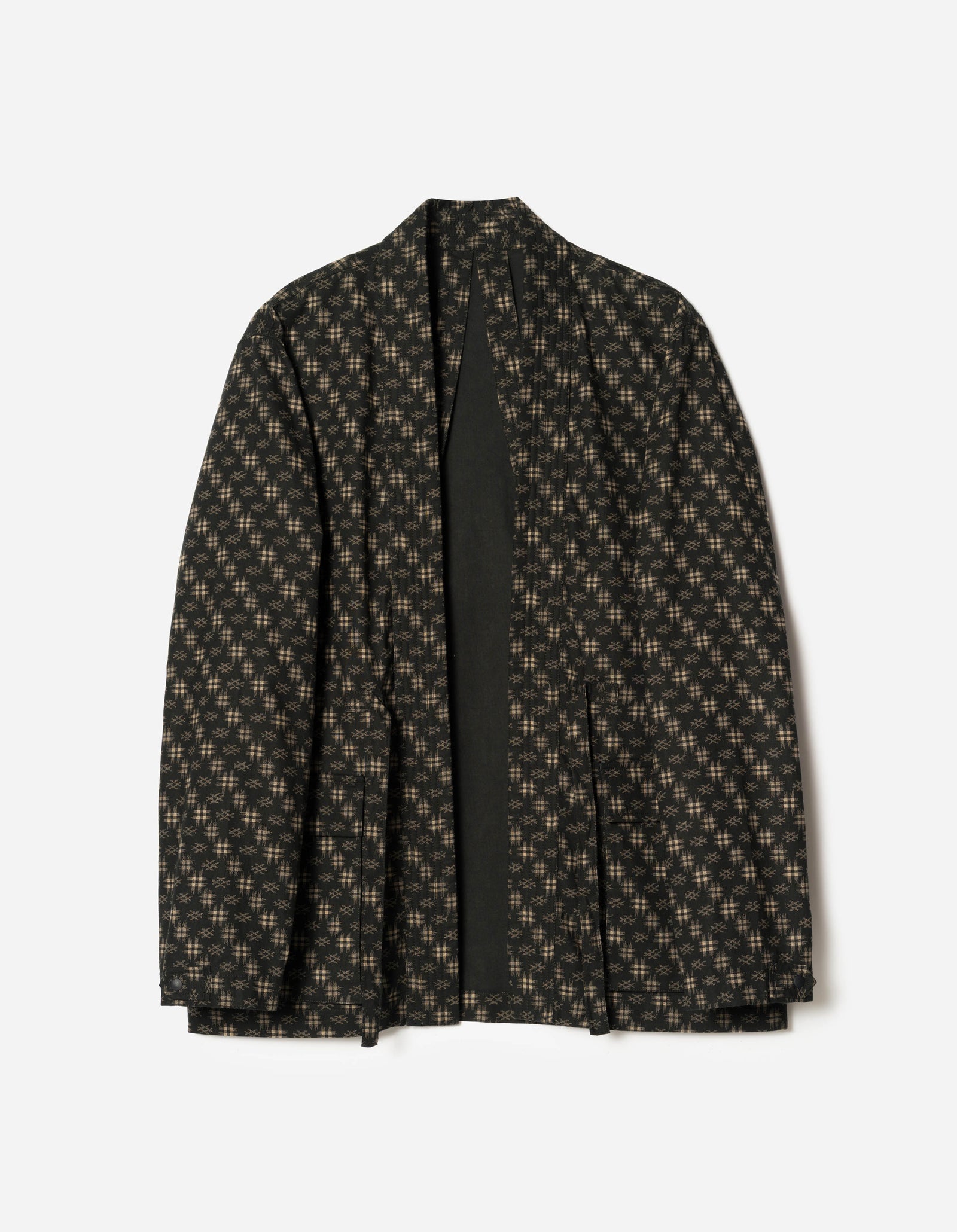 7322 Kasuri Kimono Overshirt Sumi Black